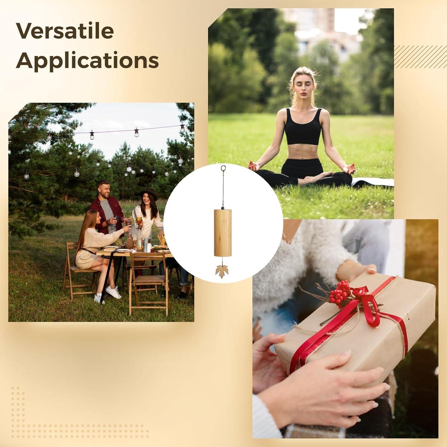 Campana de Viento de Madera OMISTAR 40 cm para Meditación