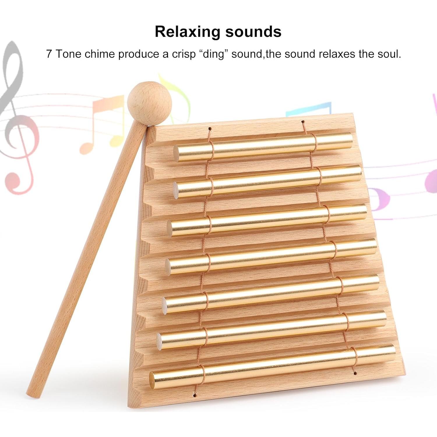 Campana de Meditación BGMUSER 7 Tonos Aluminio y Madera