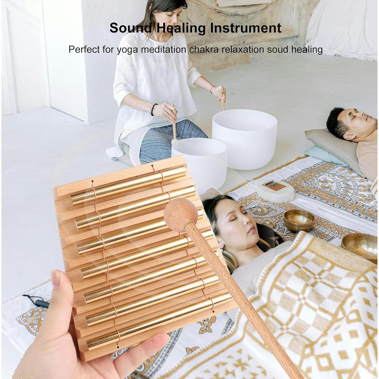 Campana de Meditación BGMUSER 7 Tonos Aluminio y Madera