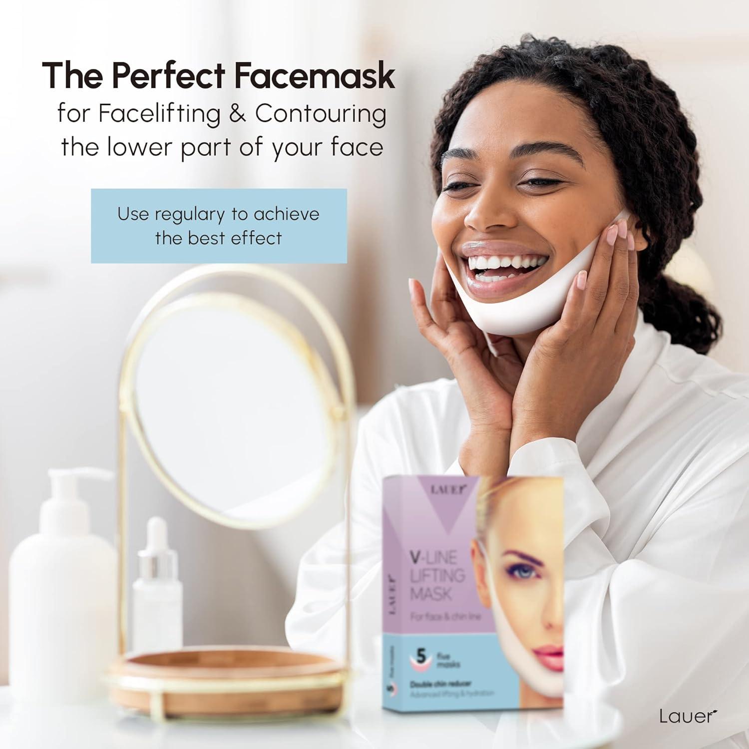 Cinta Facial Reafirmante Lauer 5 Pcs Elevación Mandíbula