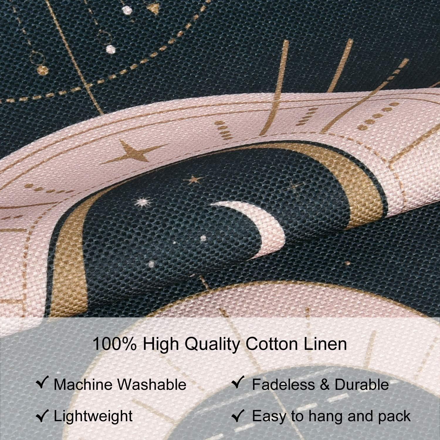 Tapiz Bohemio de Fase Lunar Lyacmy 130 x 32.5 cm Negro