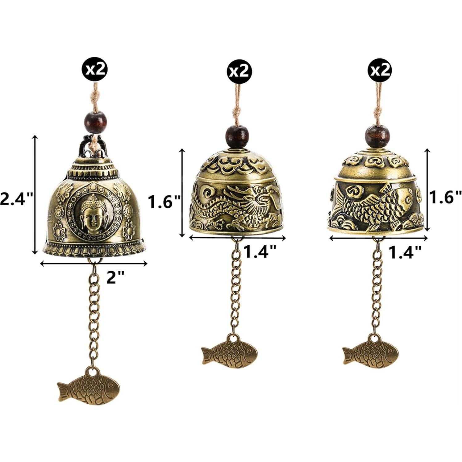 Campanas de Viento Peohud 6 Piezas Dragón Chino Vintage