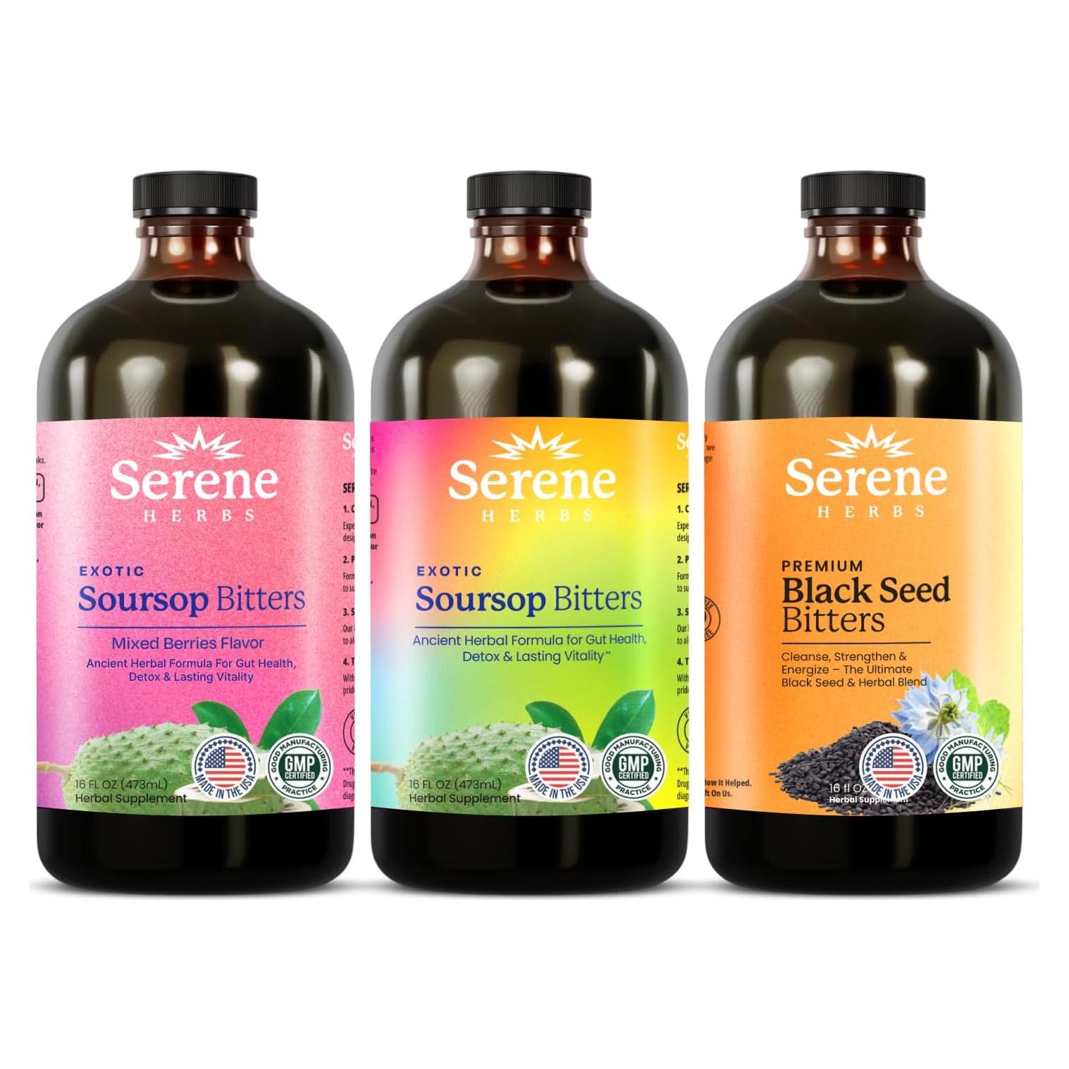 Bitters de Guanabana Serene Herbs - Paquete Triple 3x480ml