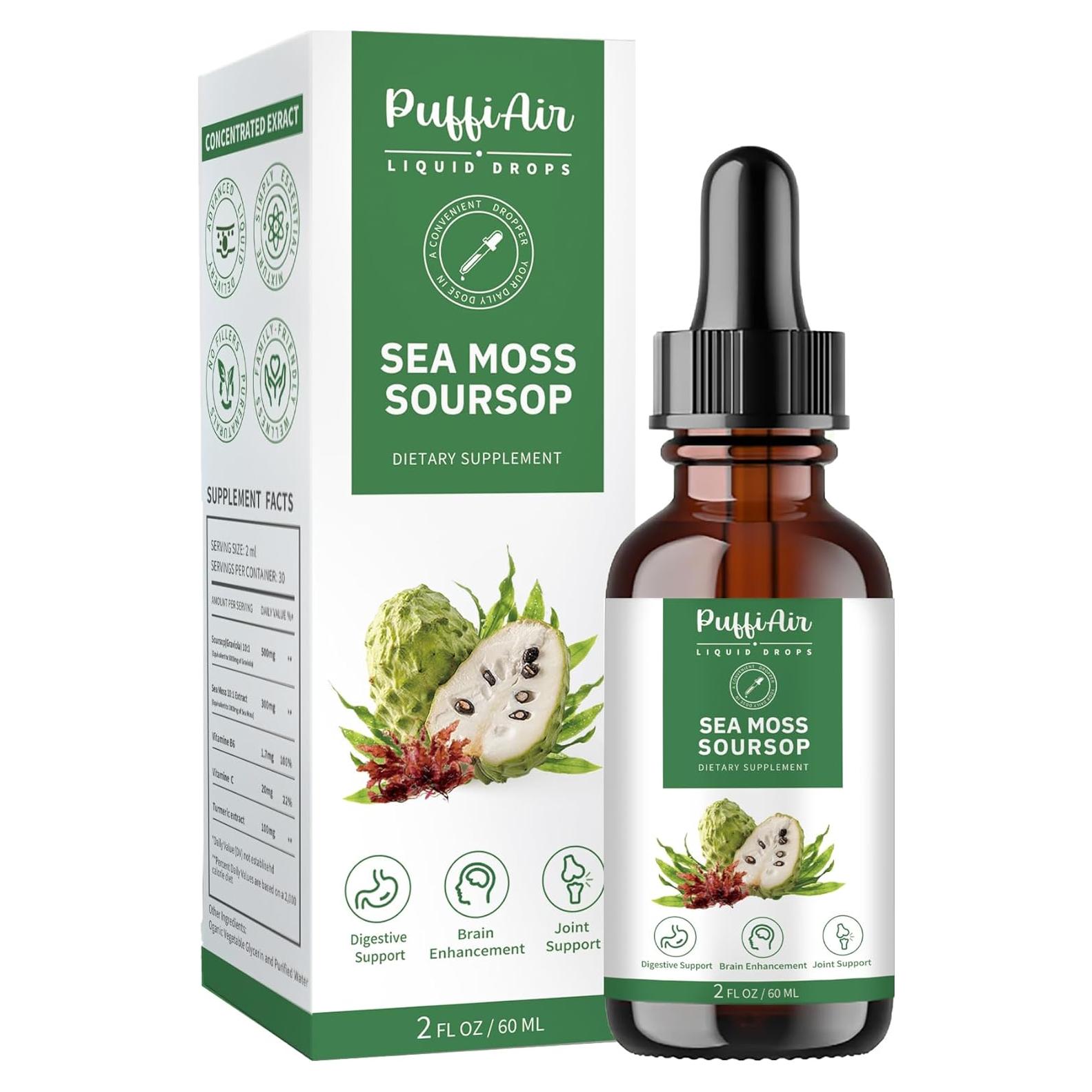 Gotas Líquidas PuffiAir Soursop y Musgo Marino 60ml