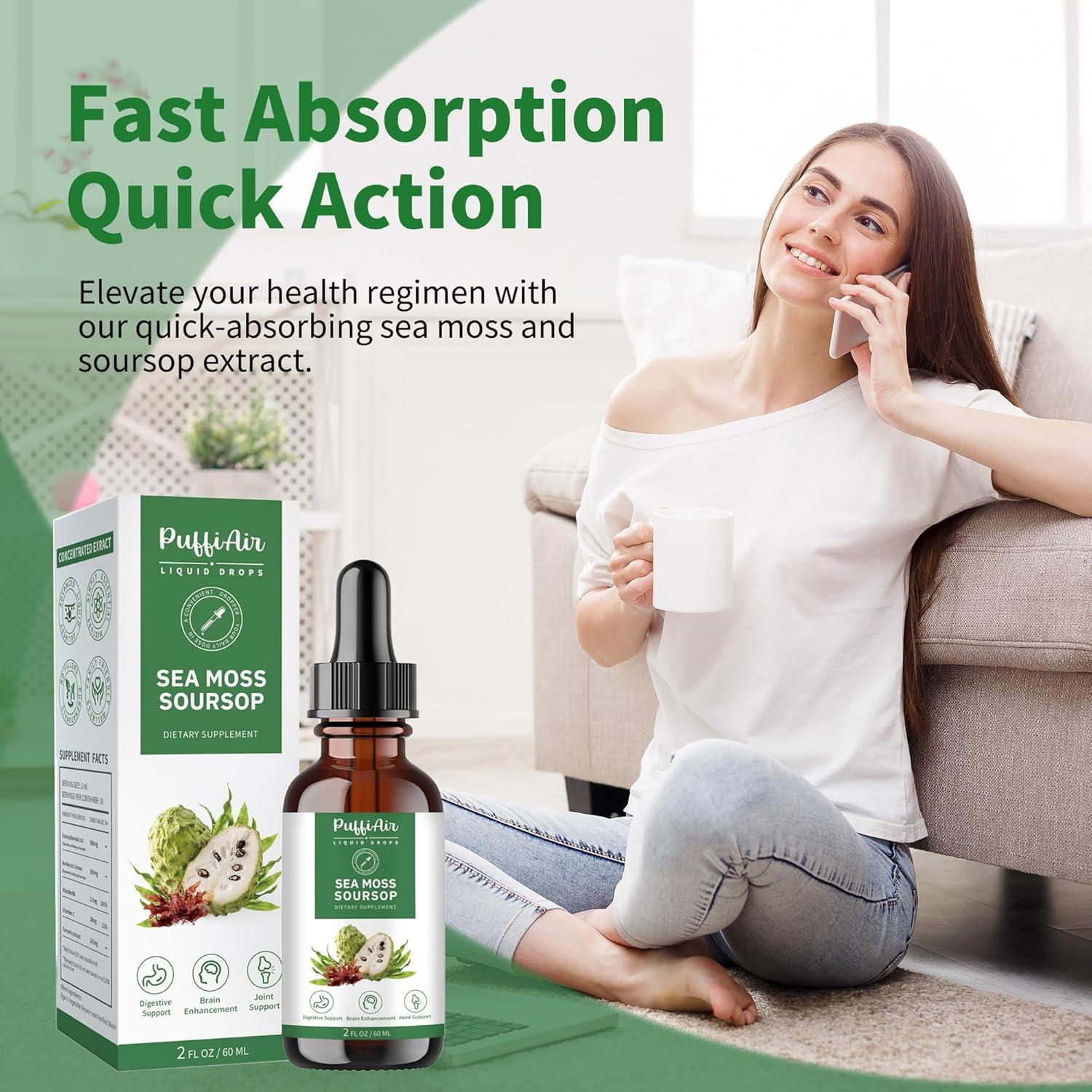 Gotas Líquidas PuffiAir Soursop y Musgo Marino 60ml