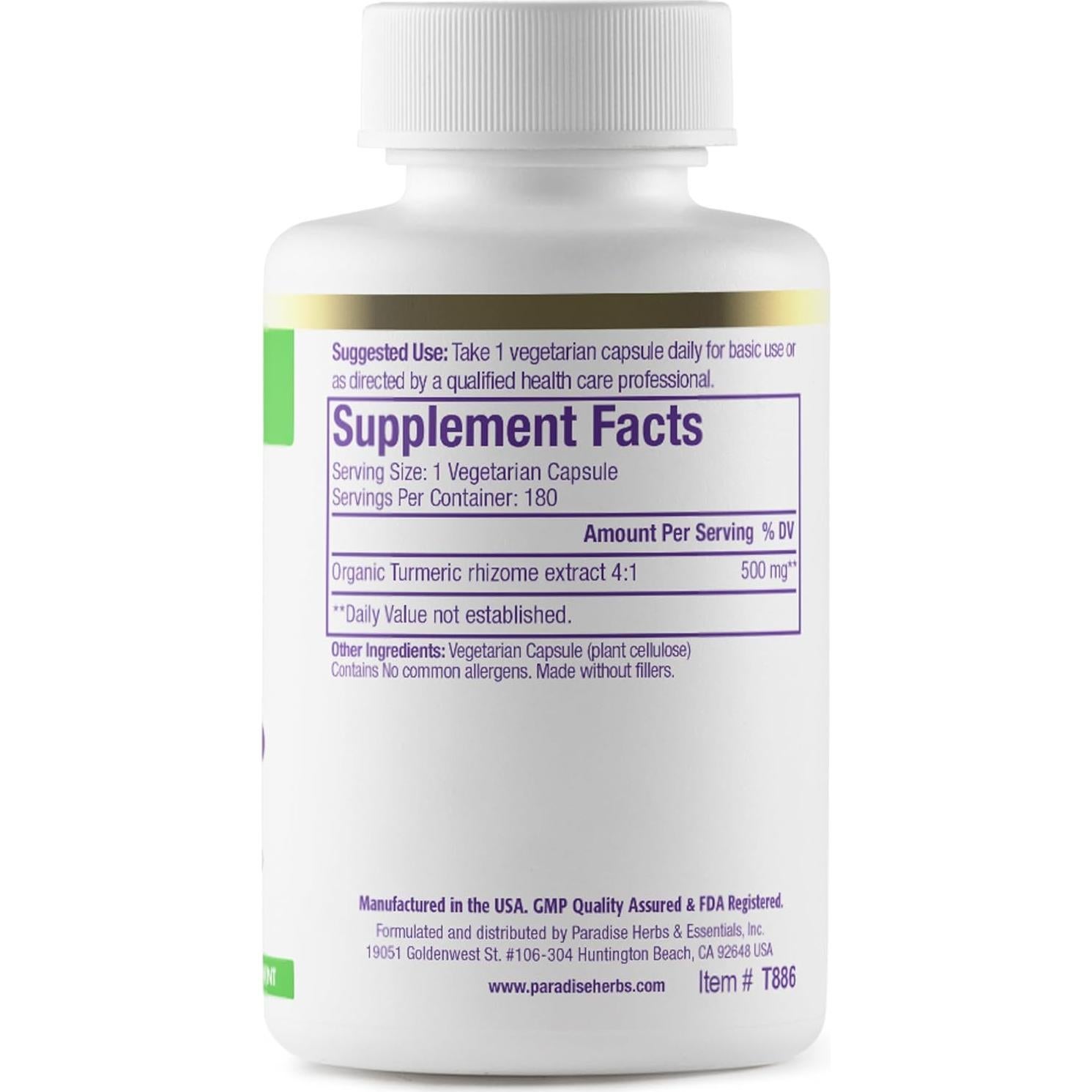 Extracto de Hierba de San Juan Paradise Herbs 90 Cápsulas Veganas