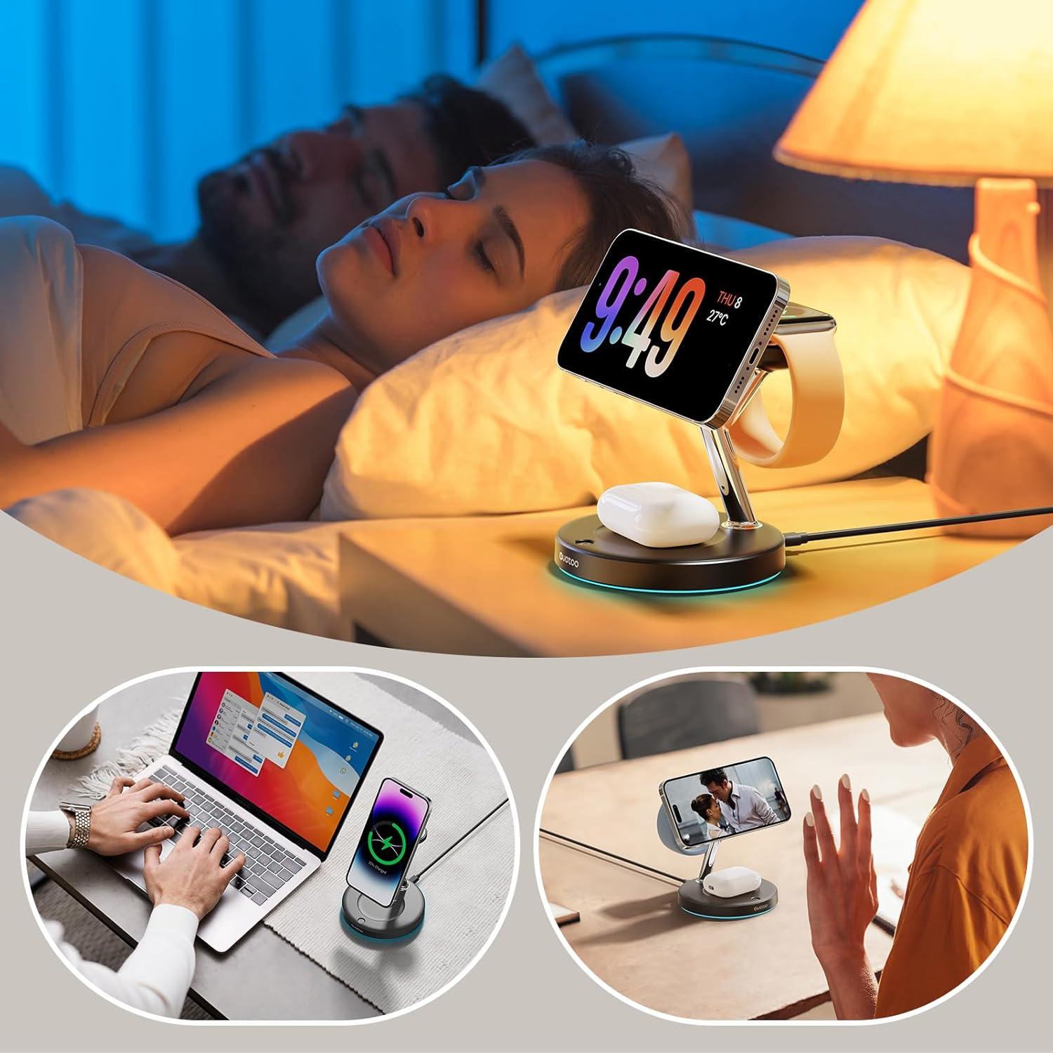 Estación de Carga 3 en 1 Mag-Safe para iPhone 16/15/14/13