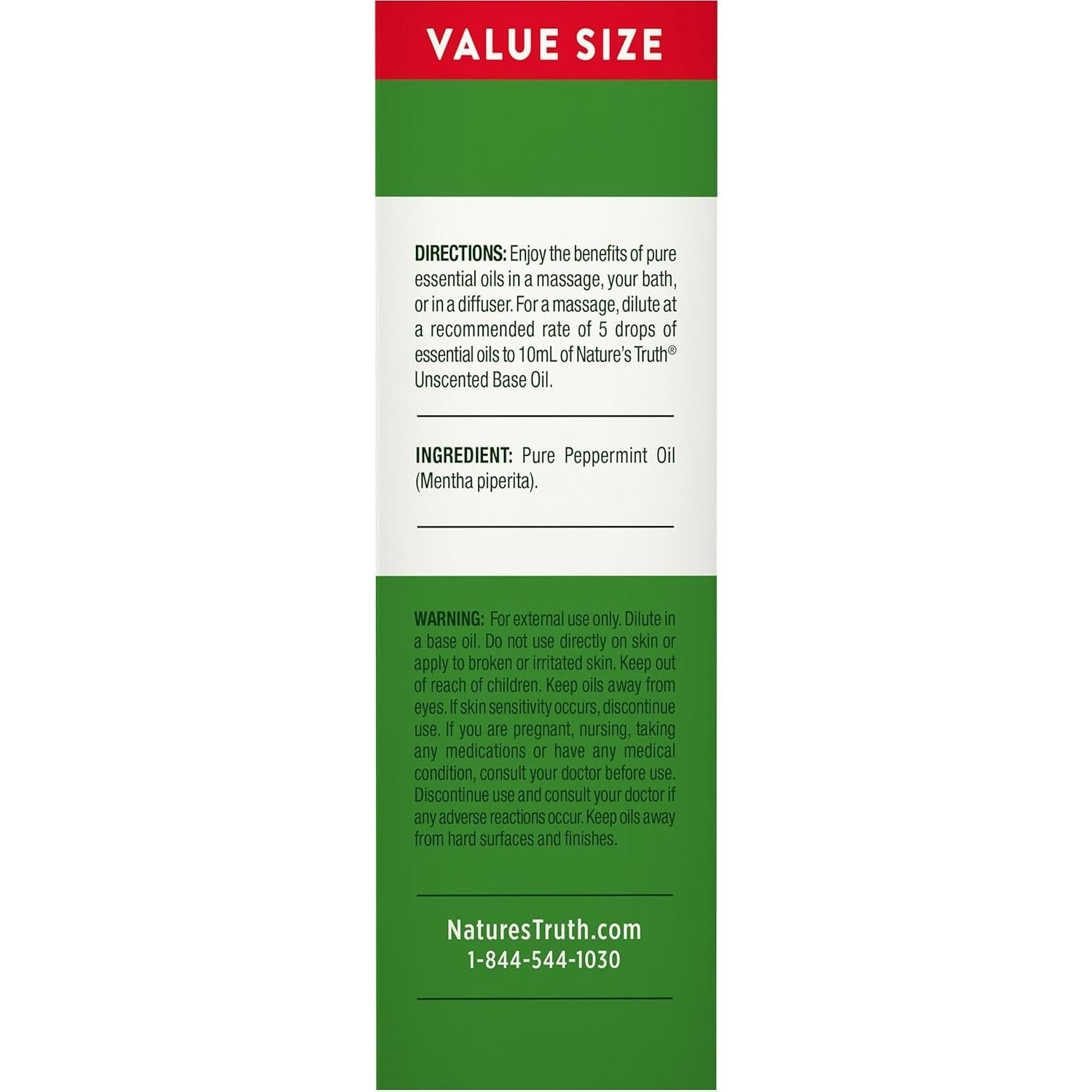 Aceite Esencial de Menta Pura Nature's Truth 59 ml Aromaterapia