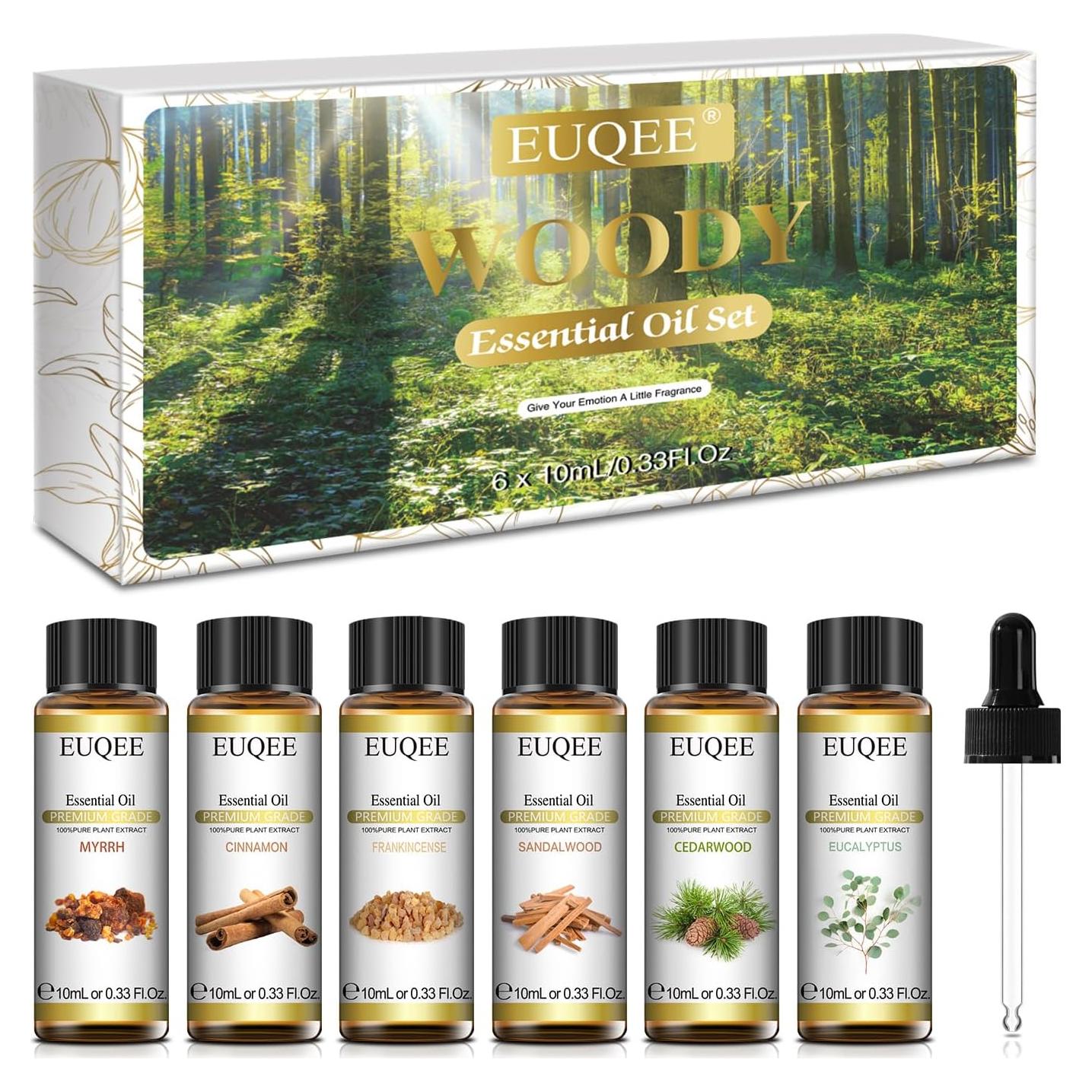 Set de Aceites Esenciales EUQEE 6x10ml Aromaterapia Natural