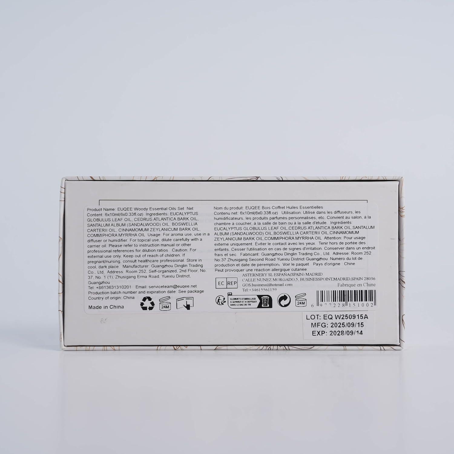 Set de Aceites Esenciales EUQEE 6x10ml Aromaterapia Natural