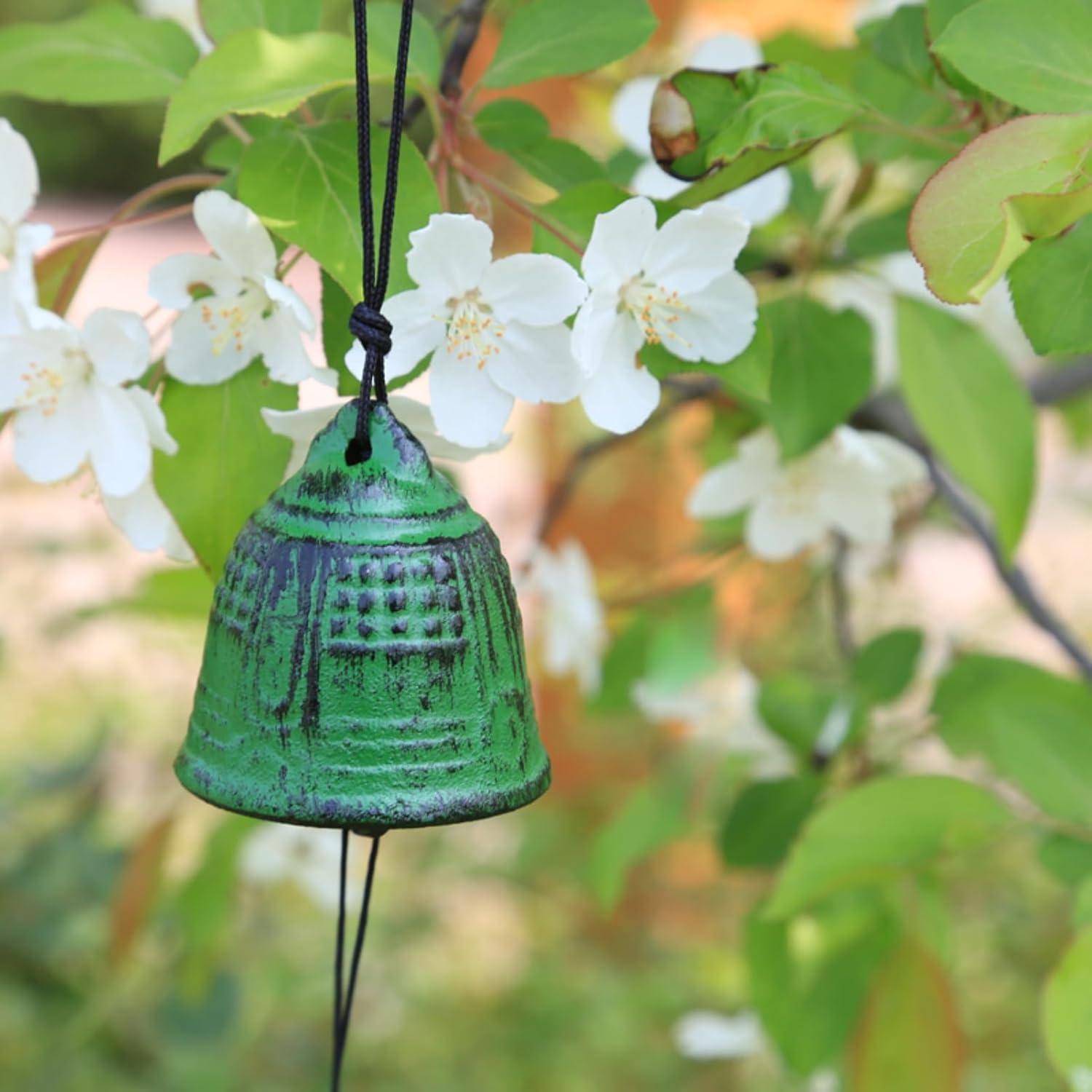 Campana de Viento AUNMAS de Hierro Fundido Verde 40cm