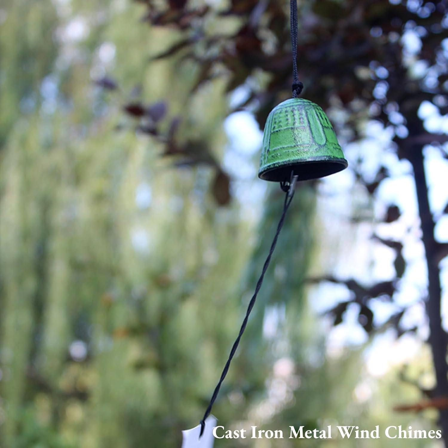 Campana de Viento AUNMAS de Hierro Fundido Verde 40cm