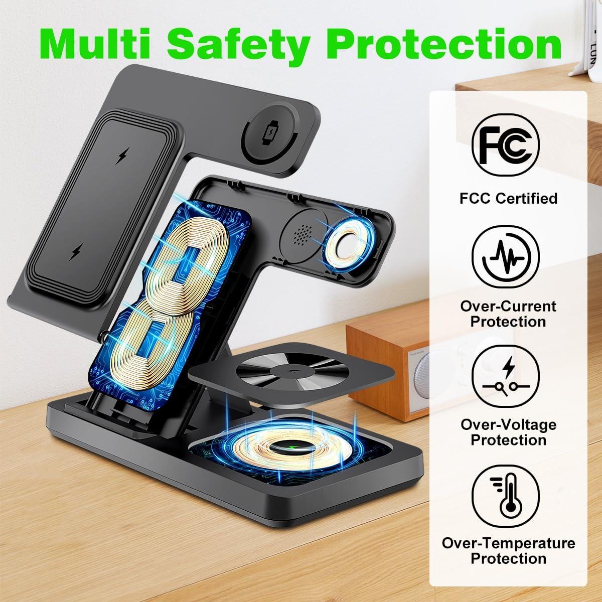 Cargador Inalámbrico 3 en 1 Dongguan para iPhone, iWatch y AirPods