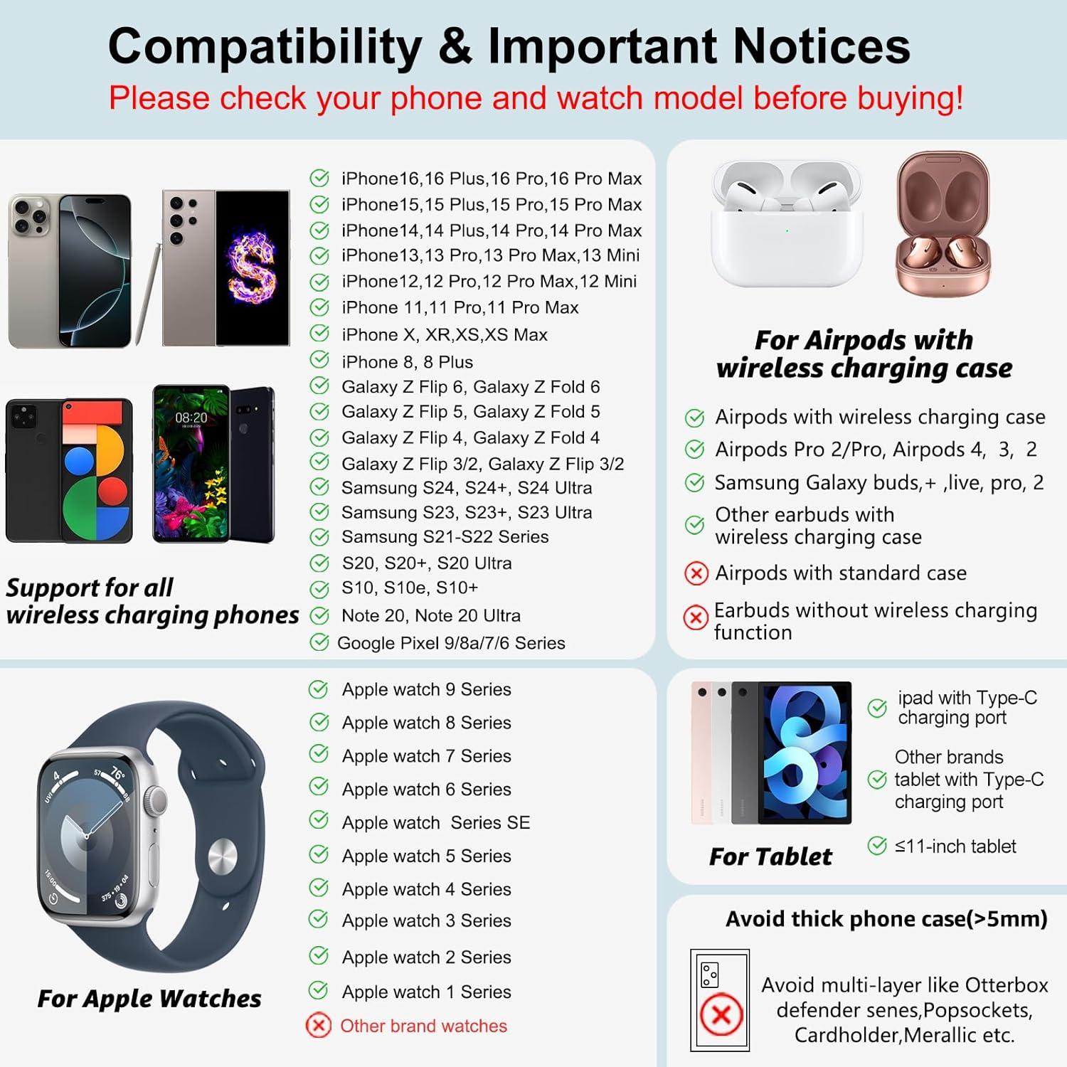 Estación de Carga Inalámbrica 4 en 1 para Apple XF-AD1