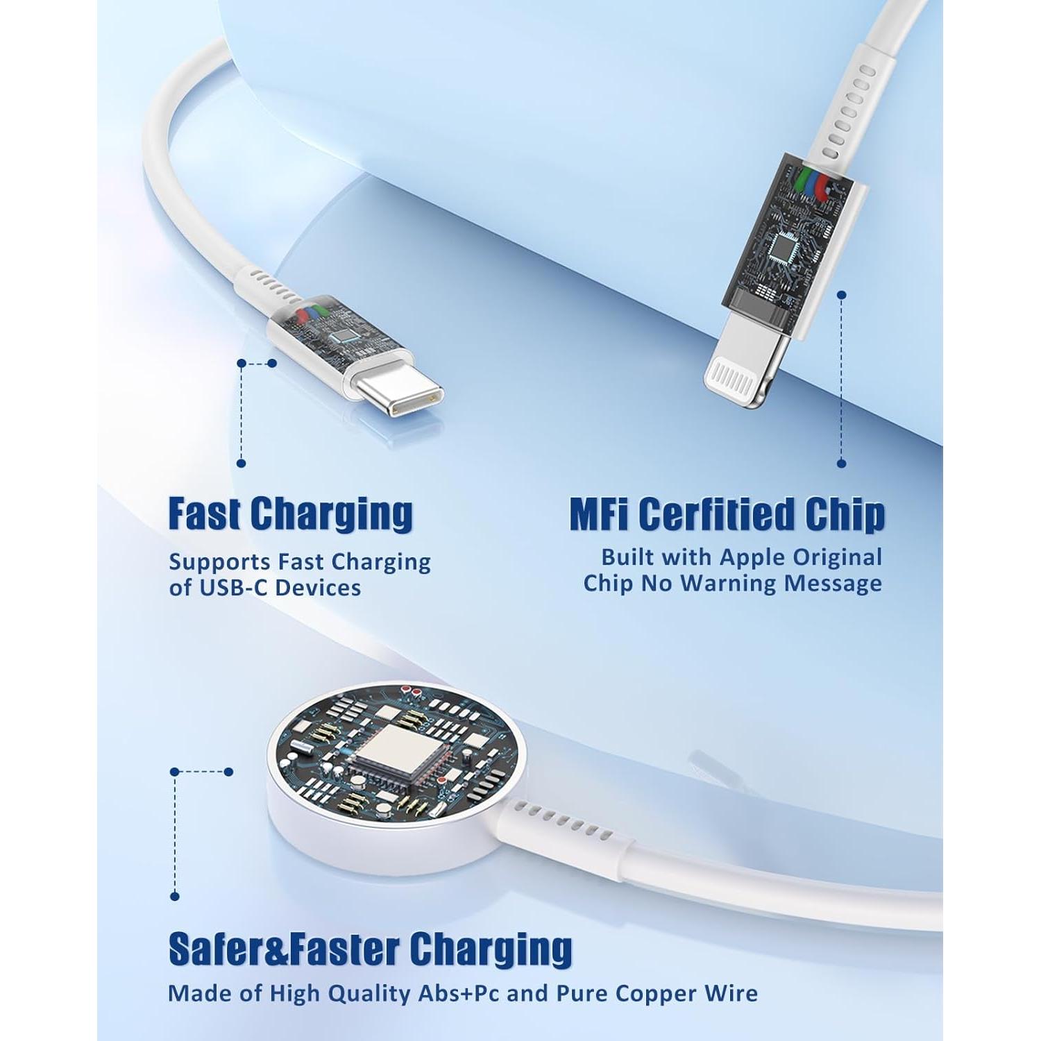 Cargador 3 en 1 USB-C 20W para Apple Watch y iPhone