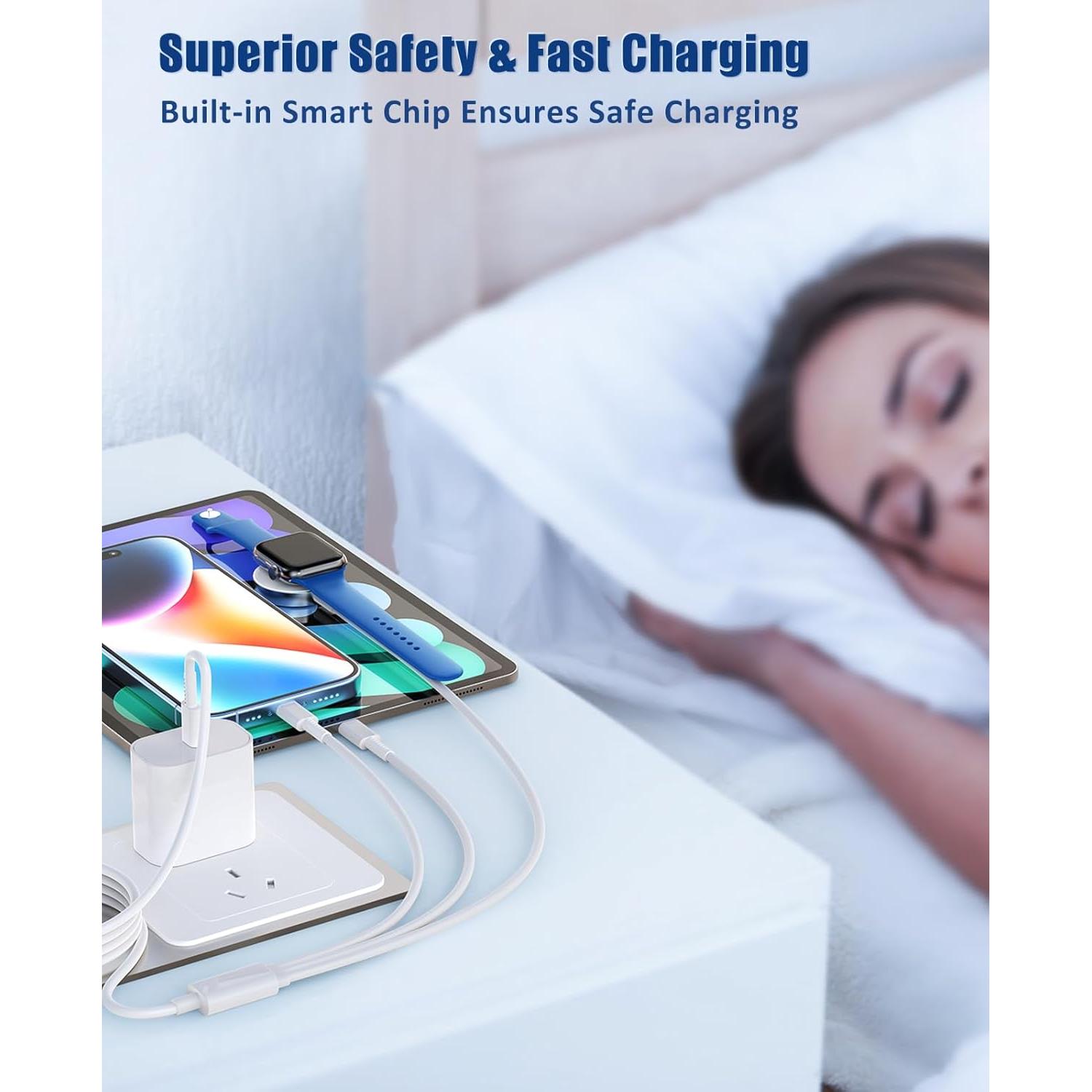 Cargador 3 en 1 USB-C 20W para Apple Watch y iPhone