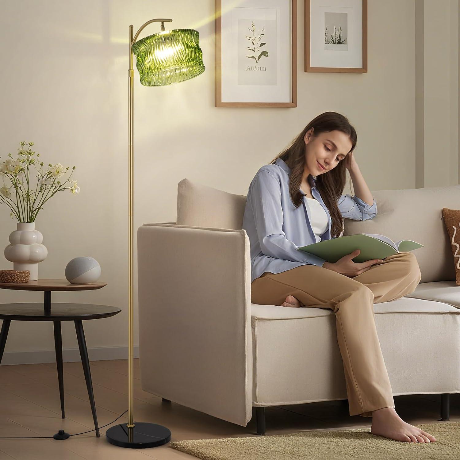 Lámpara de Piso Moderna JERANDO Verde con Control Remoto 160cm