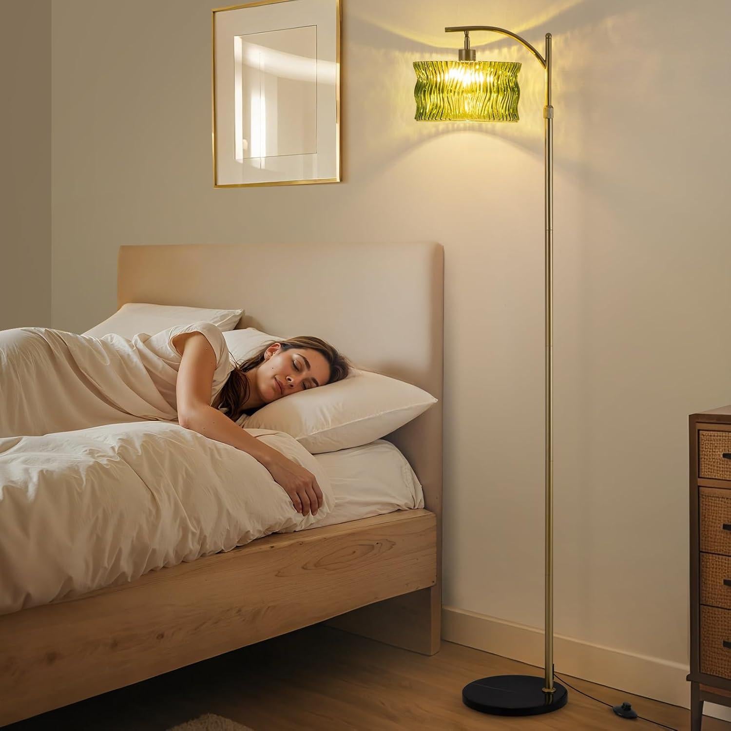 Lámpara de Piso Moderna JERANDO Verde con Control Remoto 160cm