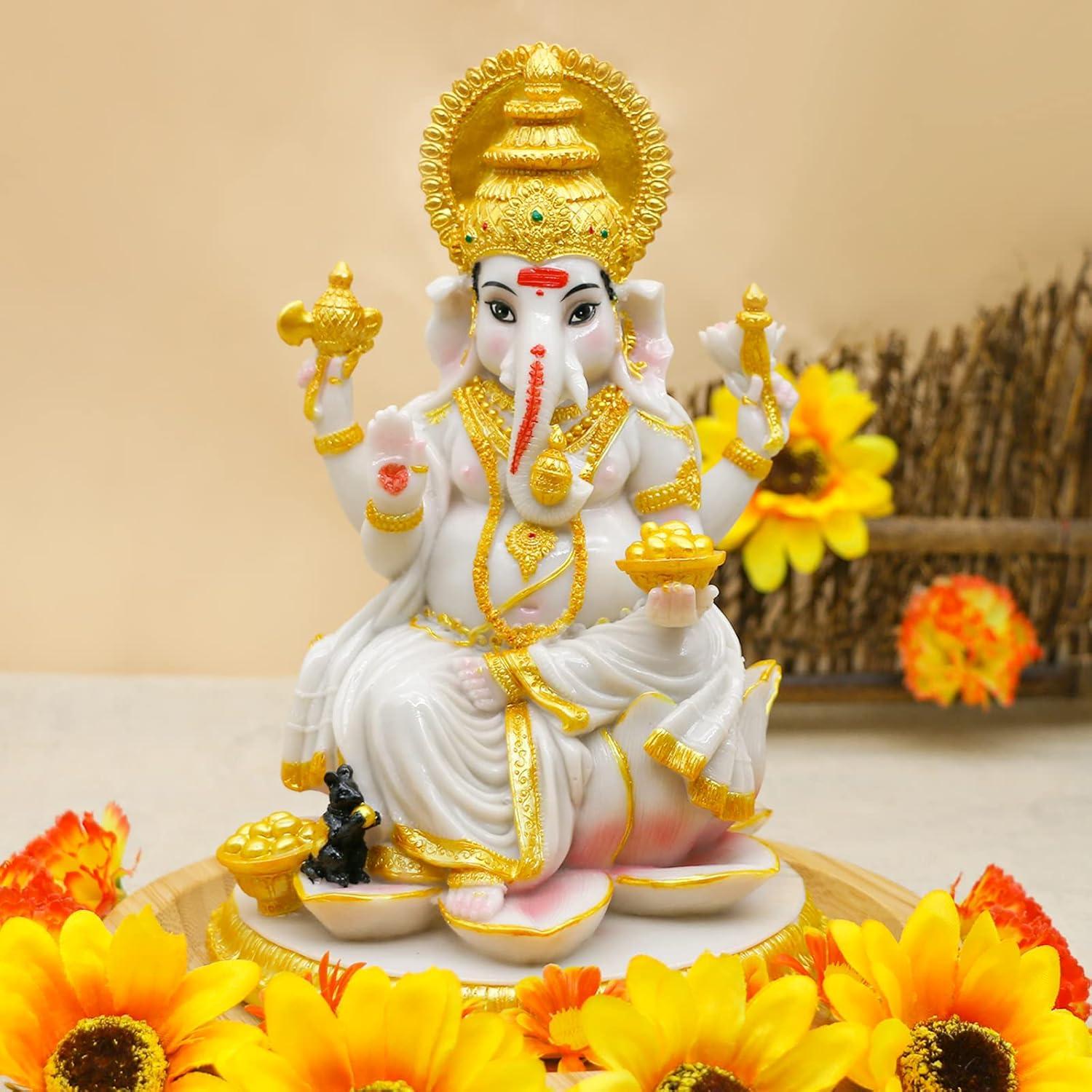 Estatua de Ganesh 21.34 cm JJJ Arts - Decoración Pooja Diwali