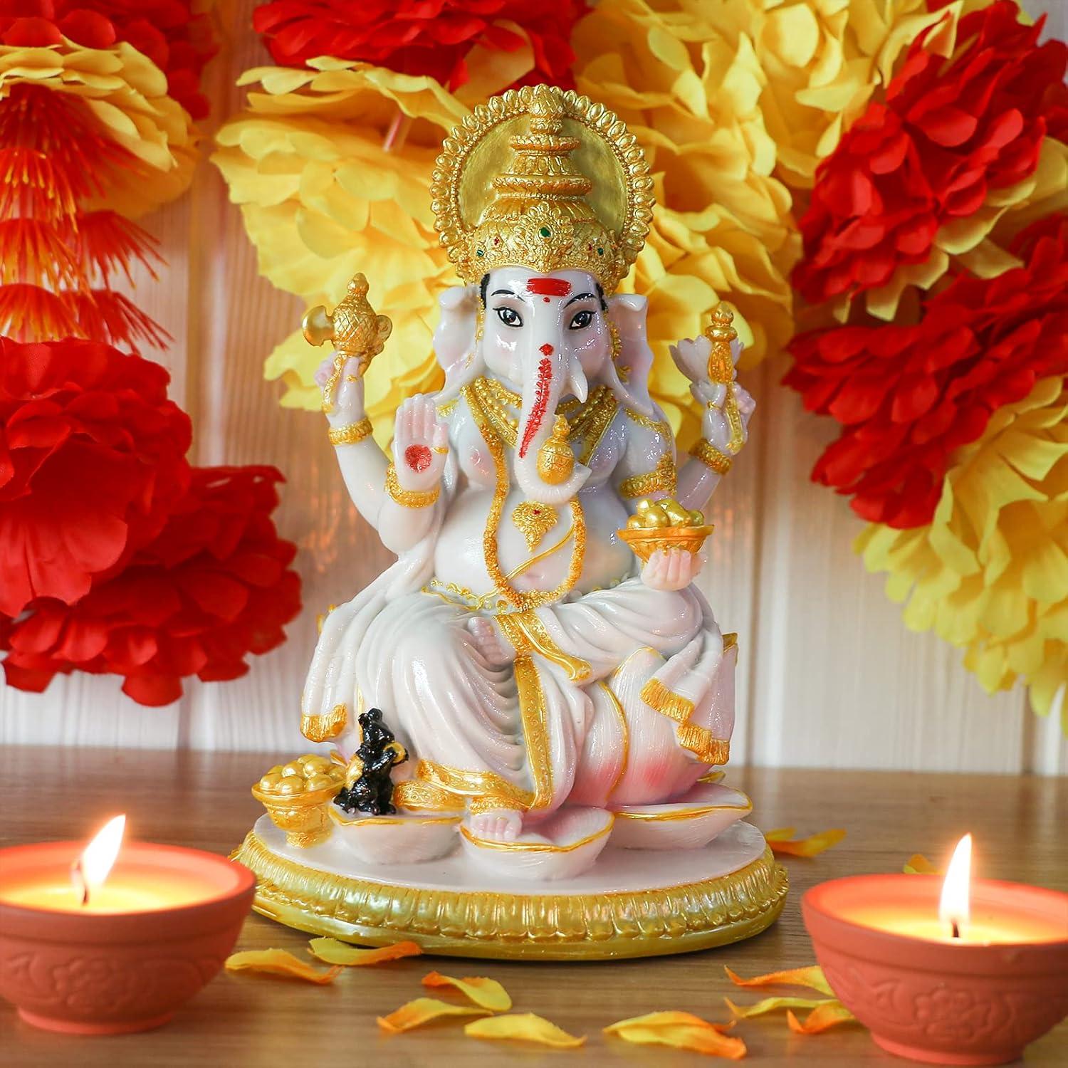 Estatua de Ganesh 21.34 cm JJJ Arts - Decoración Pooja Diwali