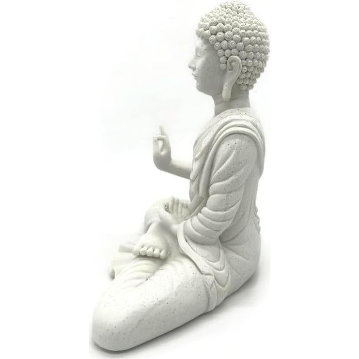 Estatua Buda de Protección Blanca GIFTBOXGO 12.7 cm Resina