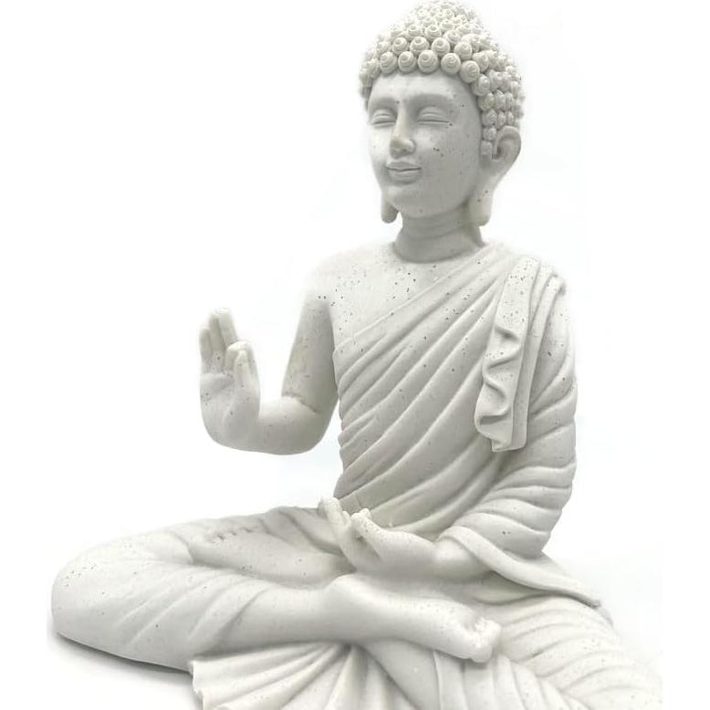 Estatua Buda de Protección Blanca GIFTBOXGO 12.7 cm Resina