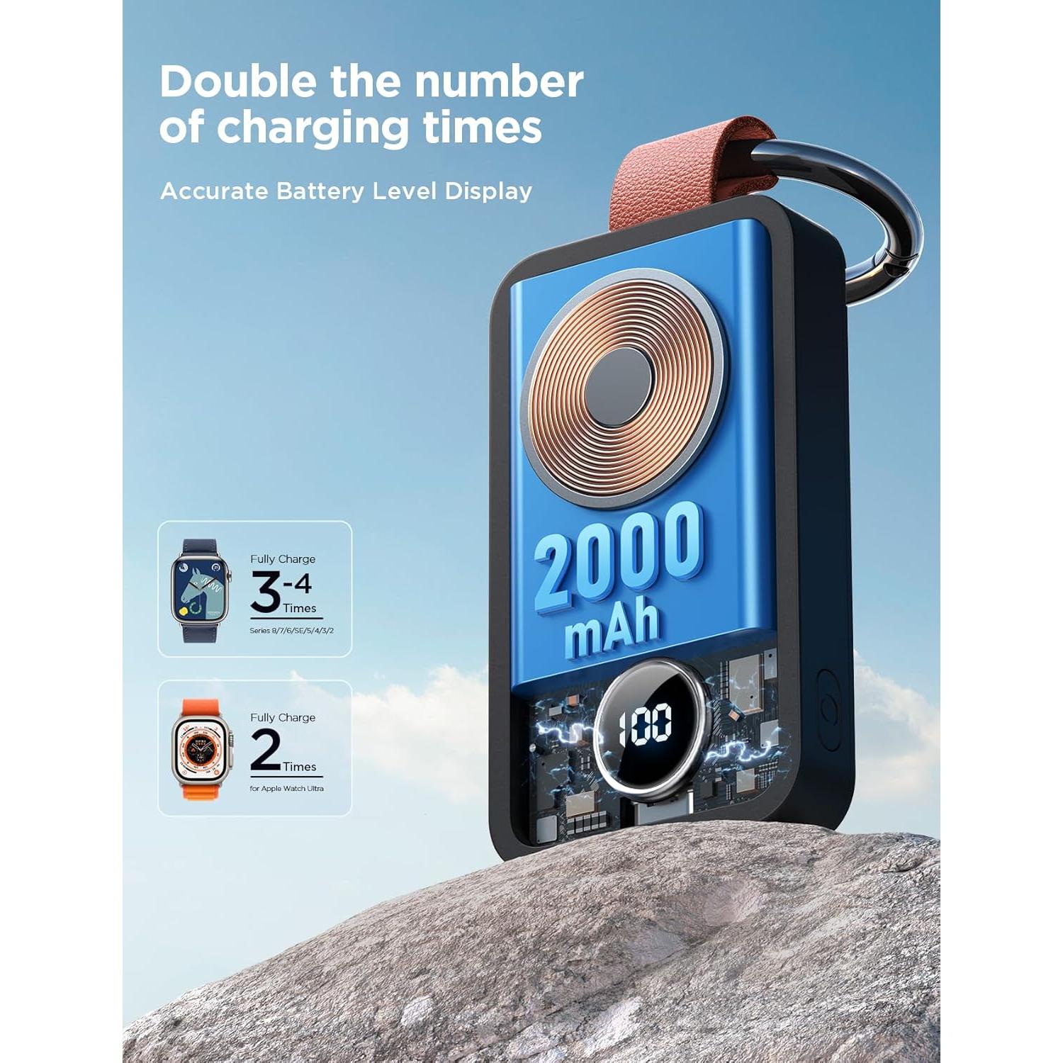 Cargador Inalámbrico Joyroom 2000mAh para Apple Watch Negro