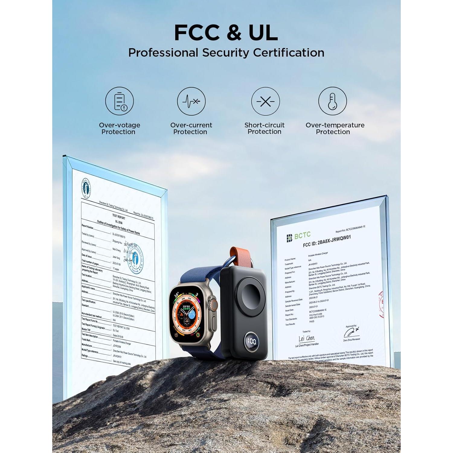 Cargador Inalámbrico Joyroom 2000mAh para Apple Watch Negro