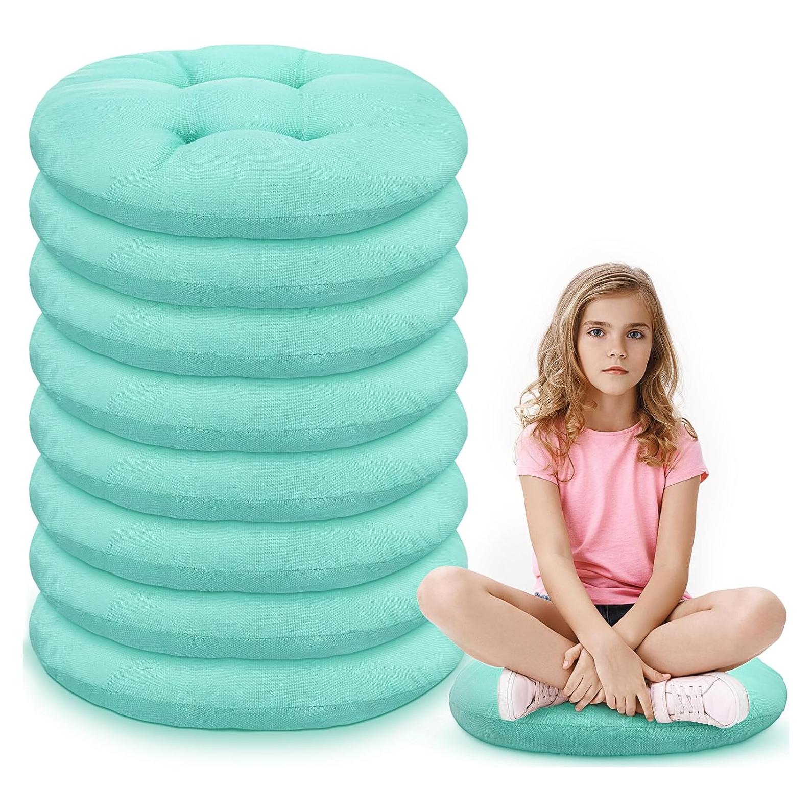 Cojines de Suelo Redondos Fumete 8 Pcs 40 cm Verde Menta