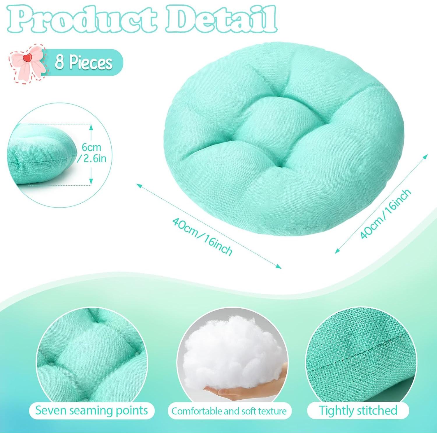 Cojines de Suelo Redondos Fumete 8 Pcs 40 cm Verde Menta