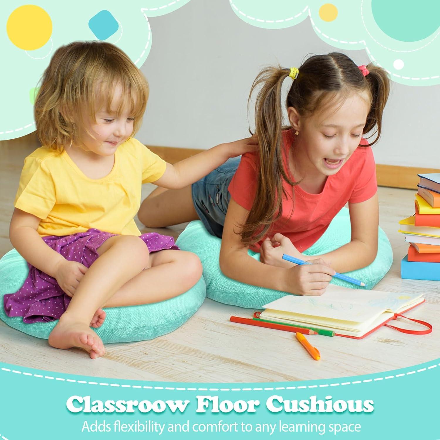 Cojines de Suelo Redondos Fumete 8 Pcs 40 cm Verde Menta