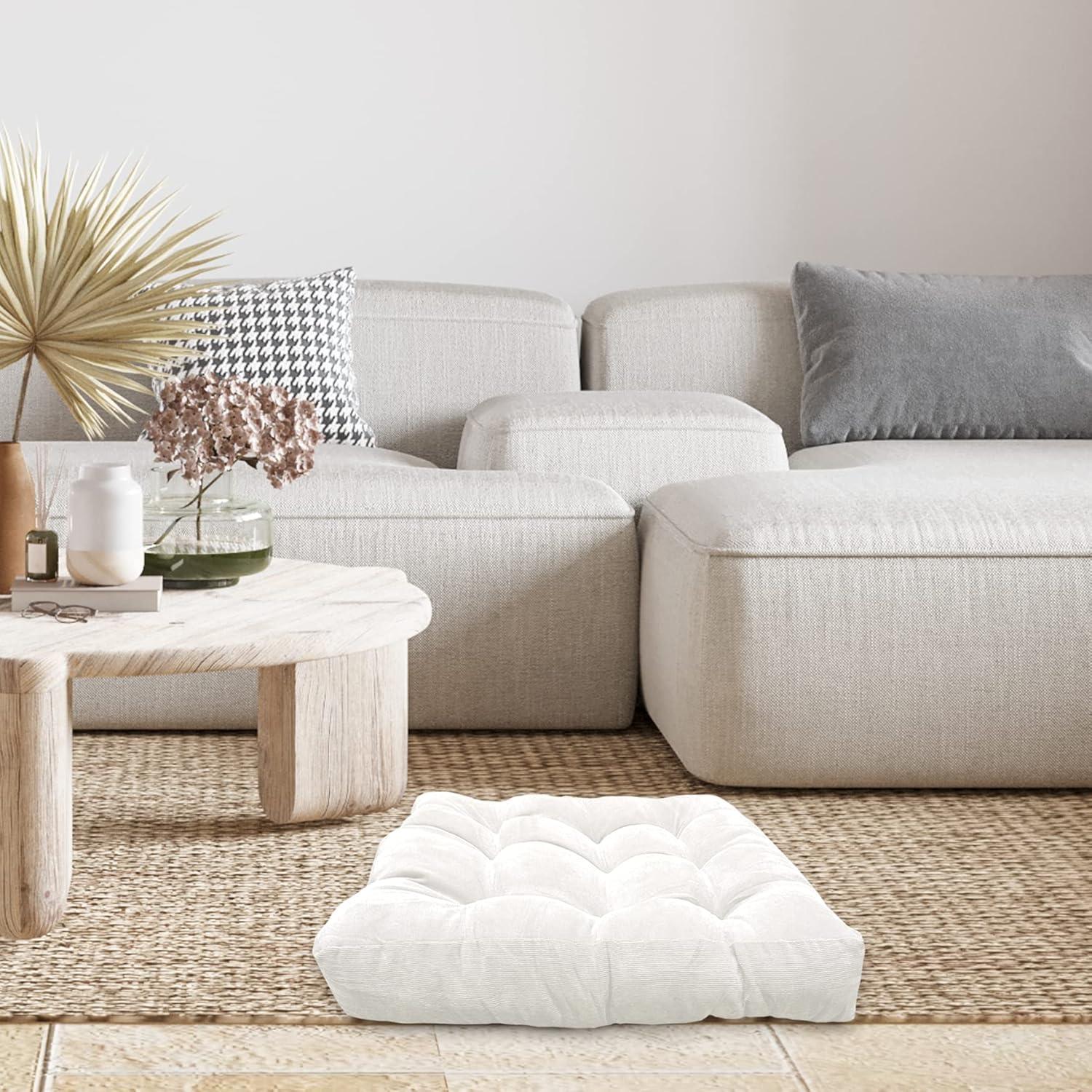 Cojín de Piso Extra Grande LANITI 61x61 cm Blanco