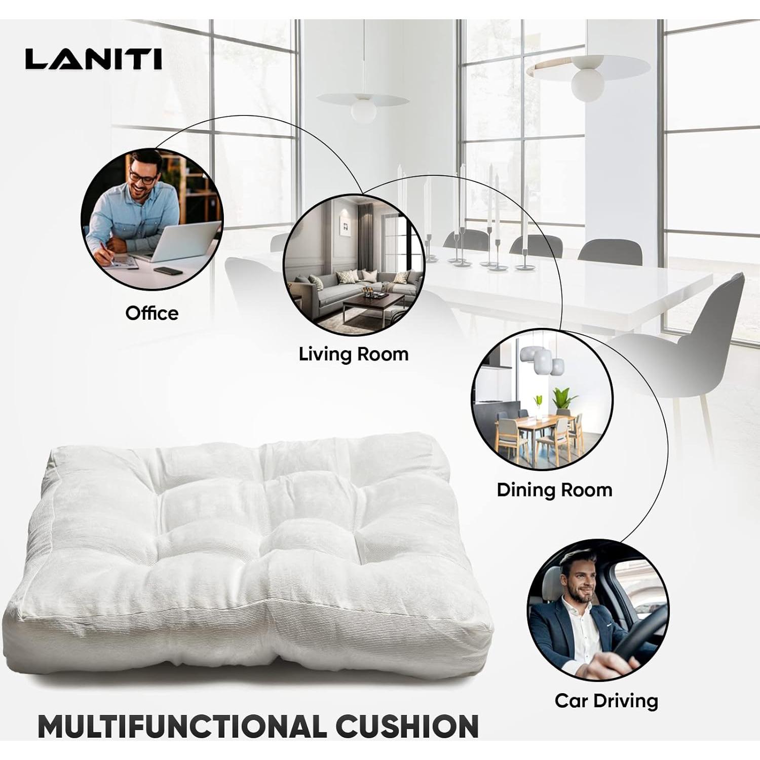 Cojín de Piso Extra Grande LANITI 61x61 cm Blanco