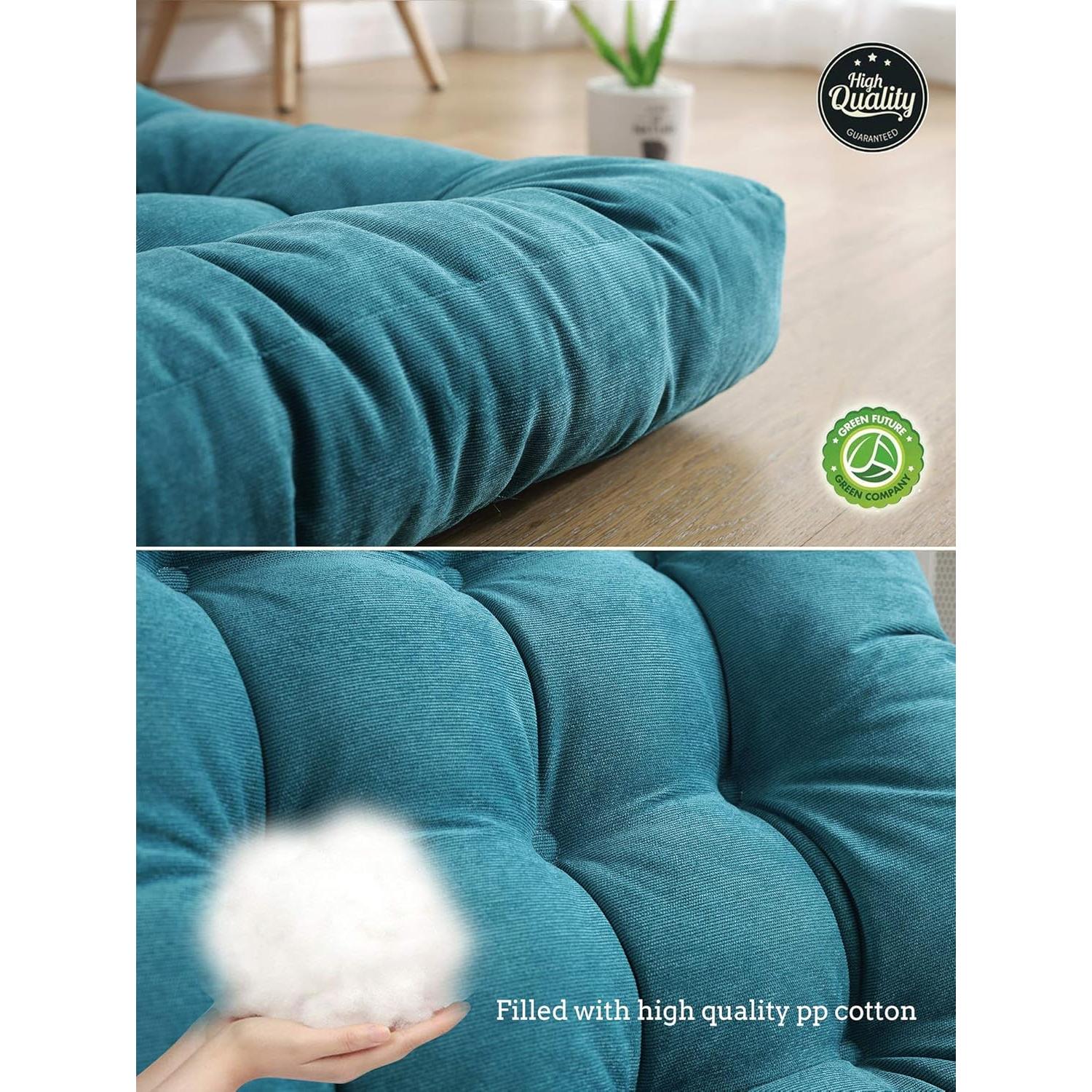 Cojín de Suelo Redondo 56 cm Sexysamba Turquesa Acolchado