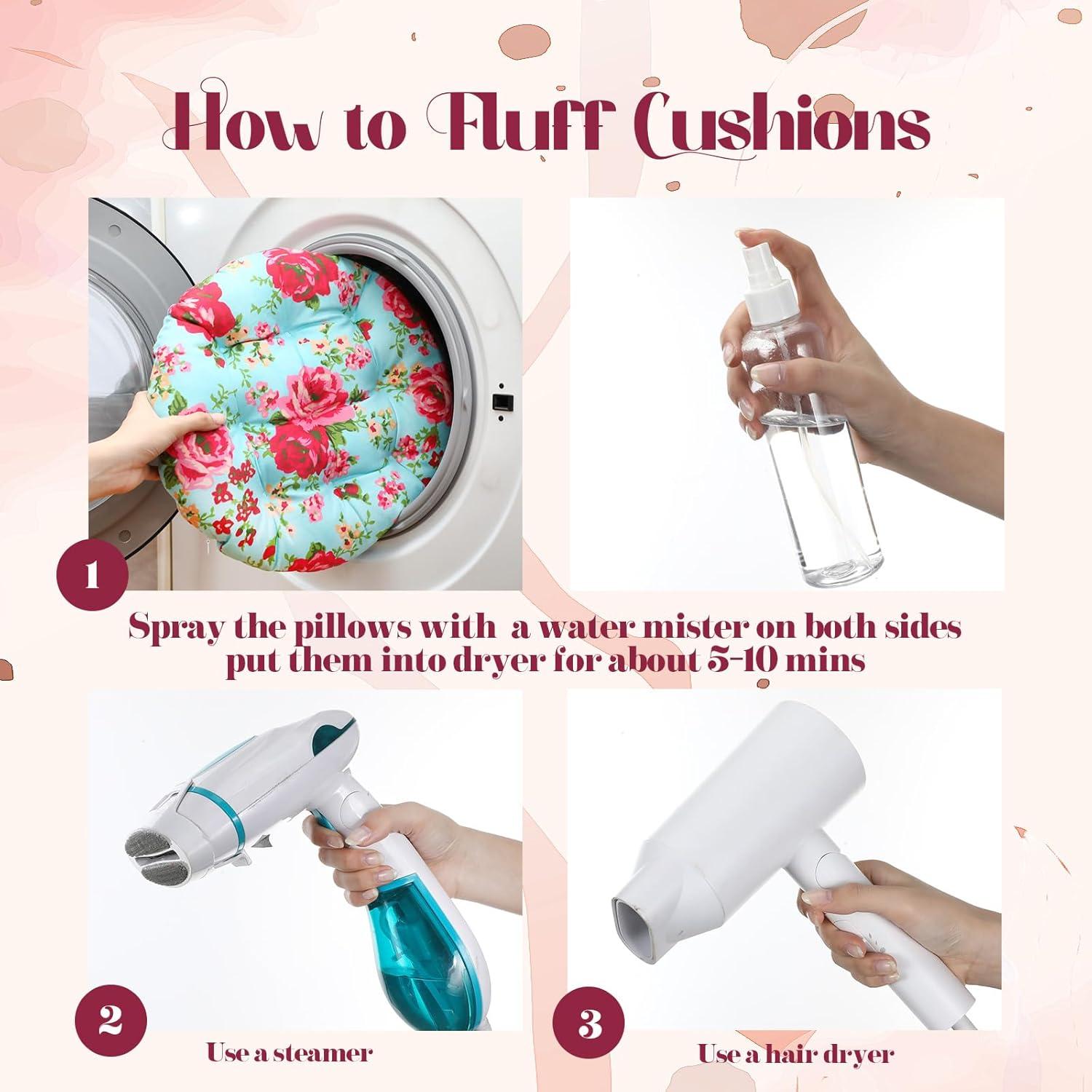 Juego de 6 Cojines de Suelo Redondos Briwooody 38x38 cm Vintage