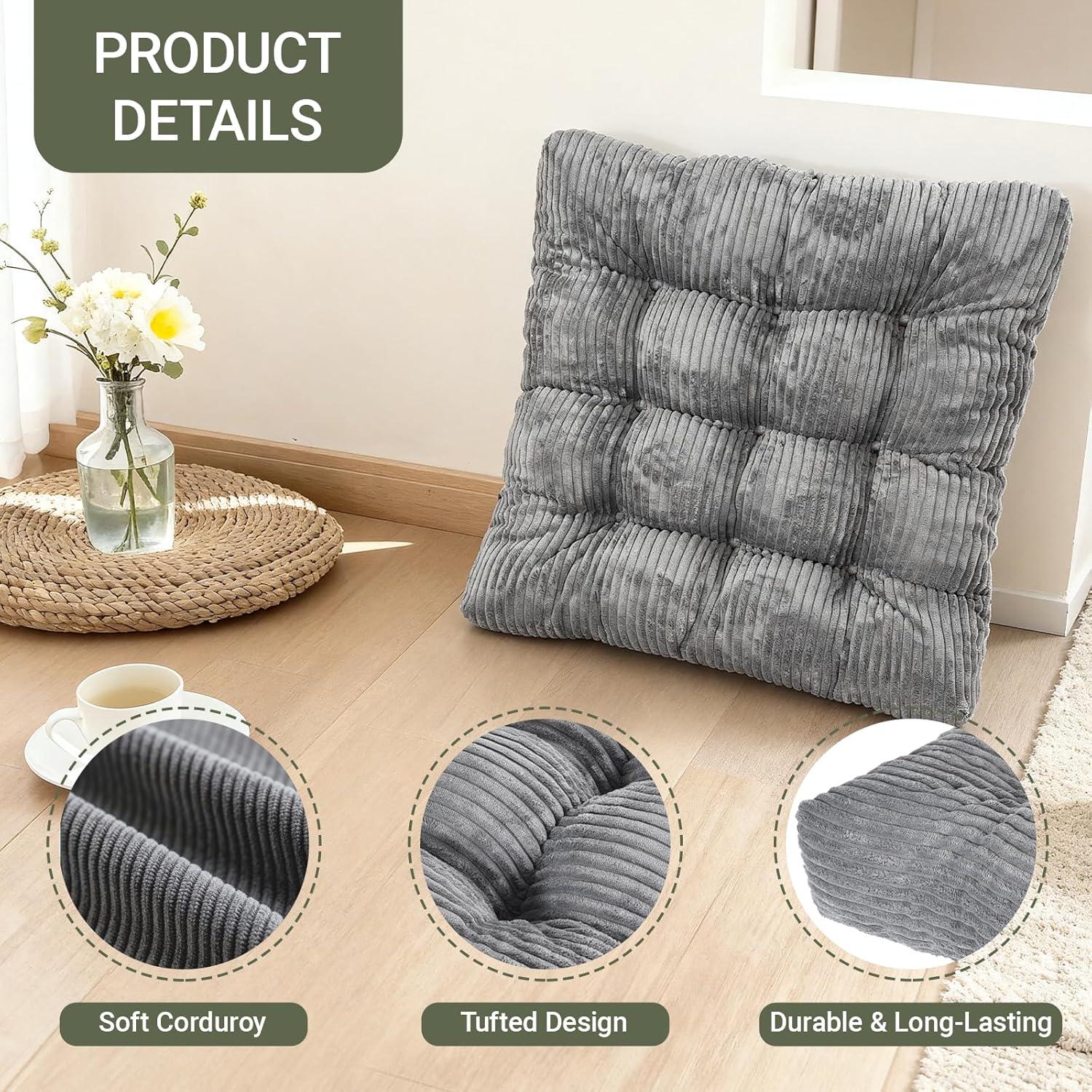 Juego de 2 Almohadas de Suelo Zen Shi Fu 55.88x55.88 cm Gris