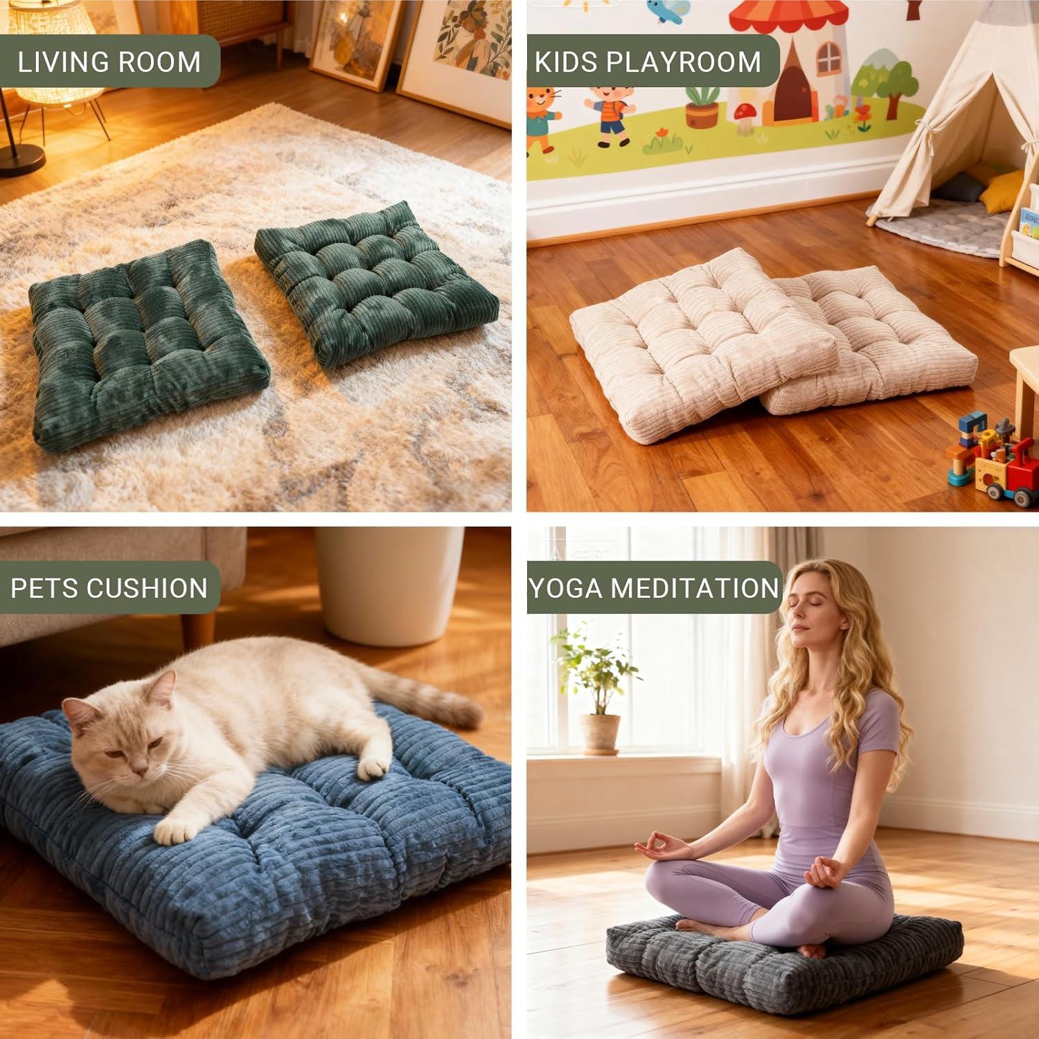 Juego de 2 Almohadas de Suelo Zen Shi Fu 55.88x55.88 cm Gris