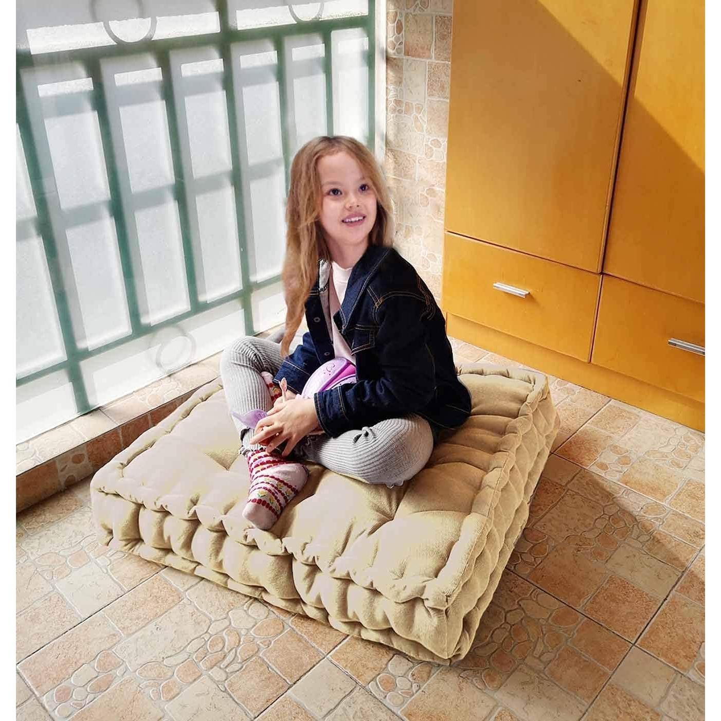 Cojín de Suelo Verpert 63.5x63.5 cm Beige Acolchado Japonés