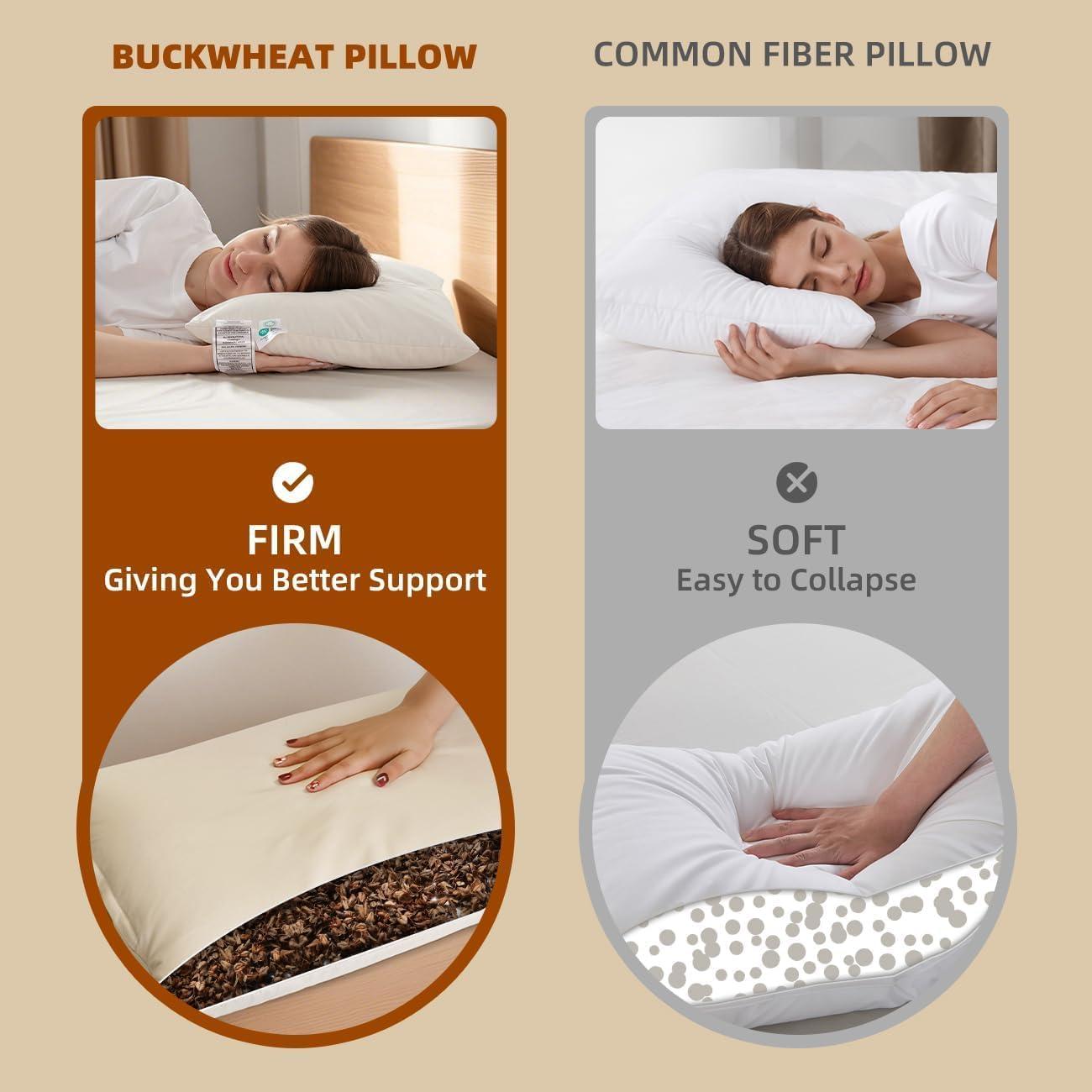 Cojín de Trigo Sarraceno Orgánico LOFE 50.8x66cm Ajustable