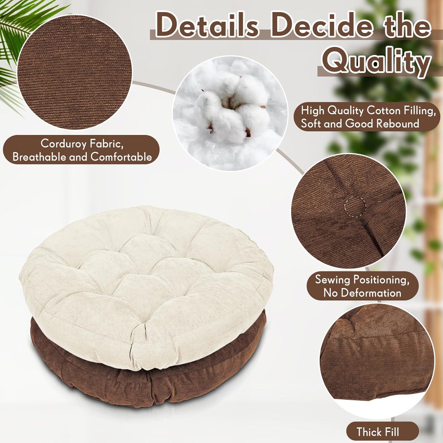 Cojines de Suelo Jerify 55 cm Redondos para Meditación 4 Pcs