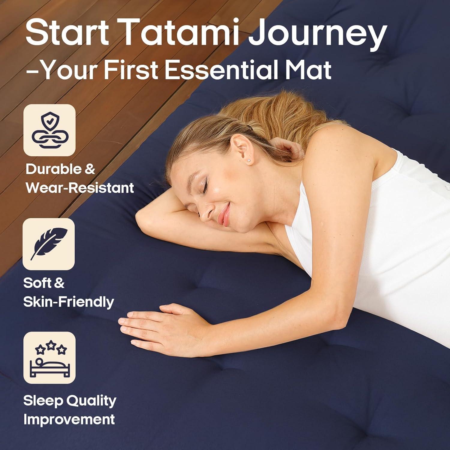 Colchón Futón Japonés Syrinx Completo 190.5x137.2cm Plegable