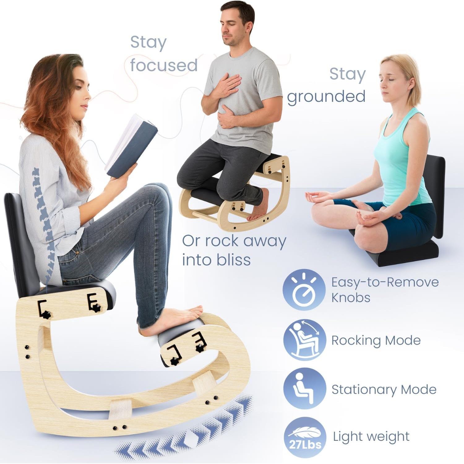 Silla de Rodillas Ergonómica Mind Oasis Ajustable con Respaldo