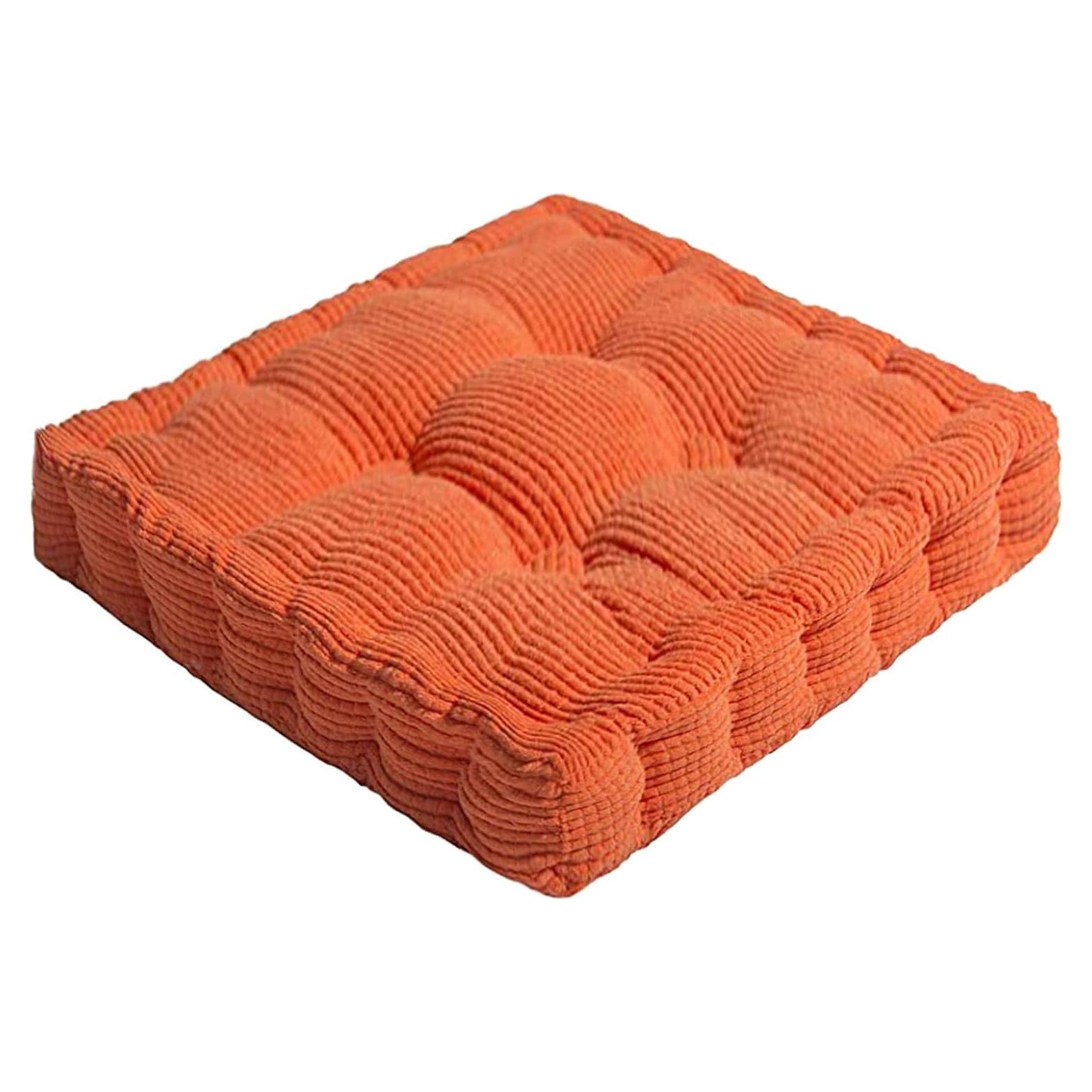 Almohadilla de Piso ChezMax 50.8x50.8cm Terciopelo Naranja