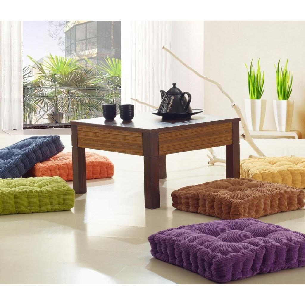 Almohadilla de Piso ChezMax 50.8x50.8cm Terciopelo Naranja