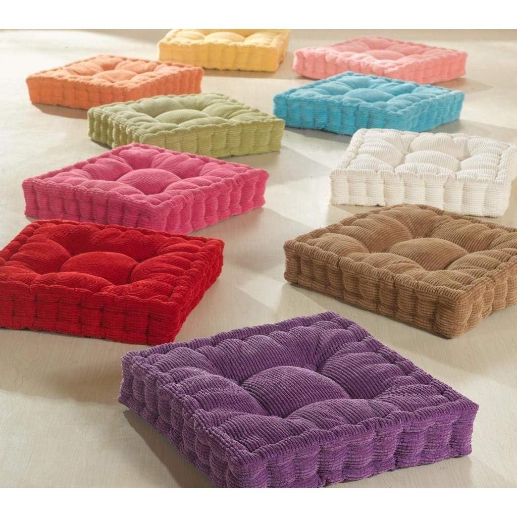 Almohadilla de Piso ChezMax 50.8x50.8cm Terciopelo Naranja