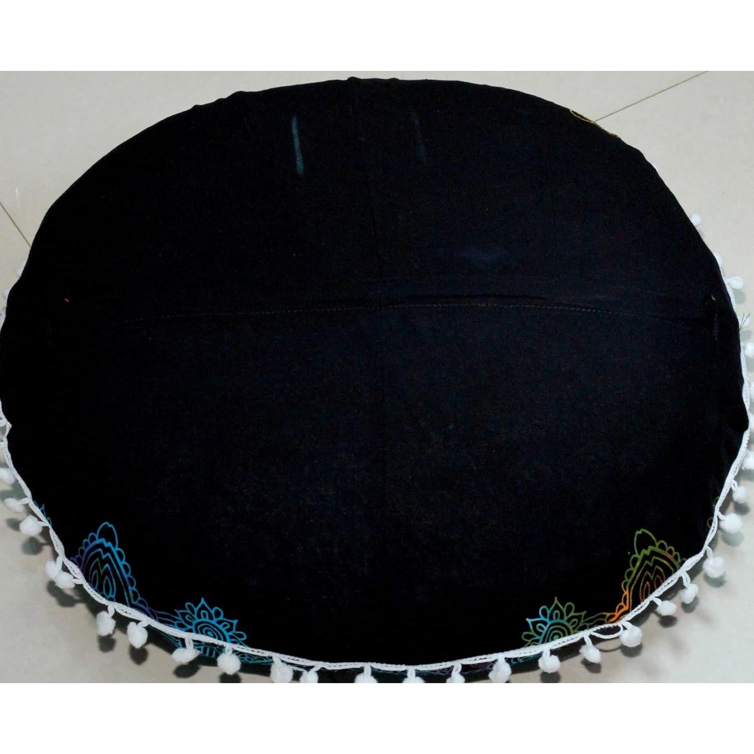 Cubierta de Cojín de Suelo Redonda Mandala 80 cm Castillo de Artesanía