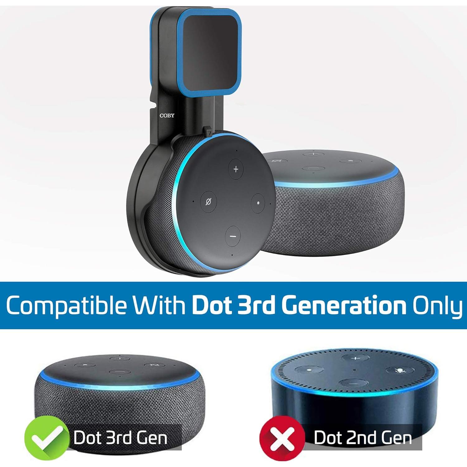 Soporte de pared Coby para Echo Dot 3ra Gen con gestión de cables