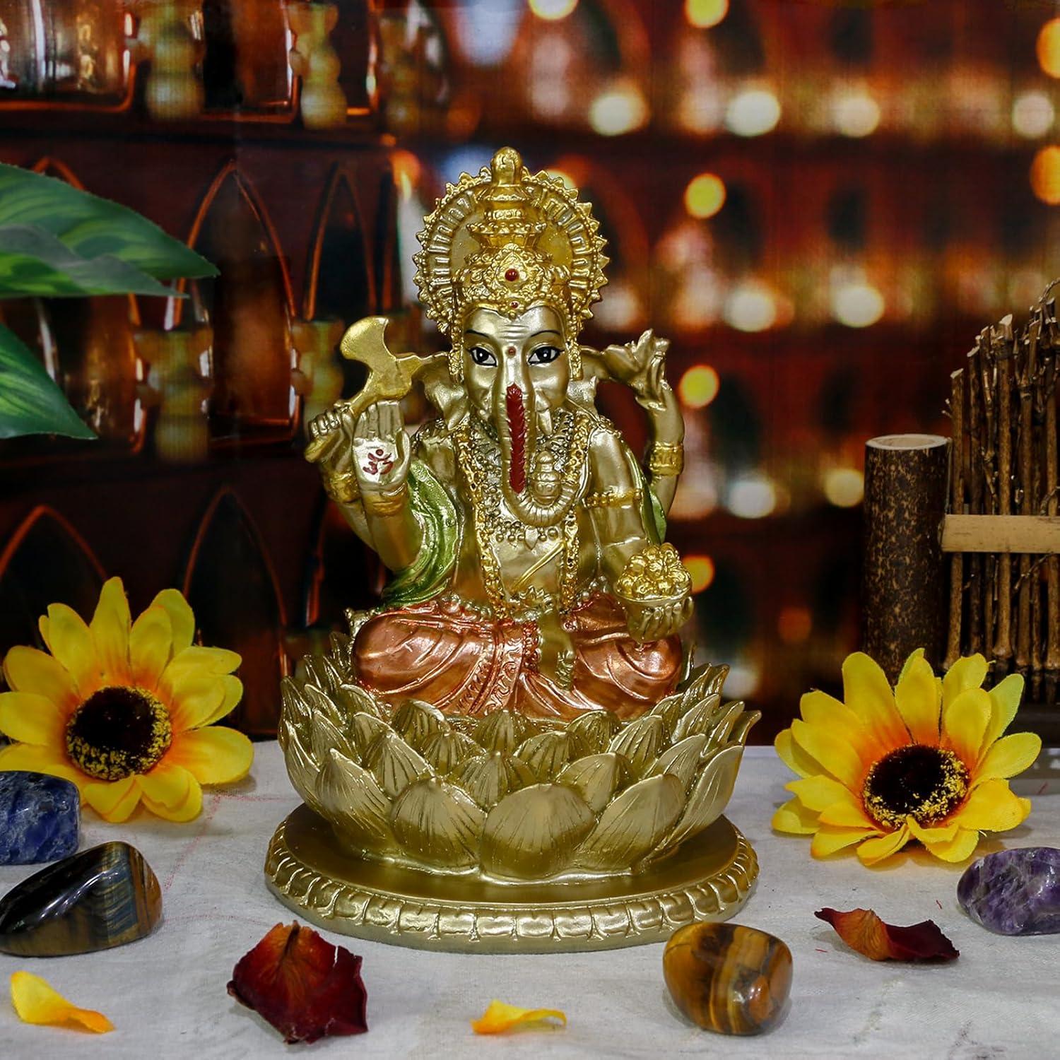 Estatua de Ganesh Alikiki 16.5 cm Polystone Decoración India