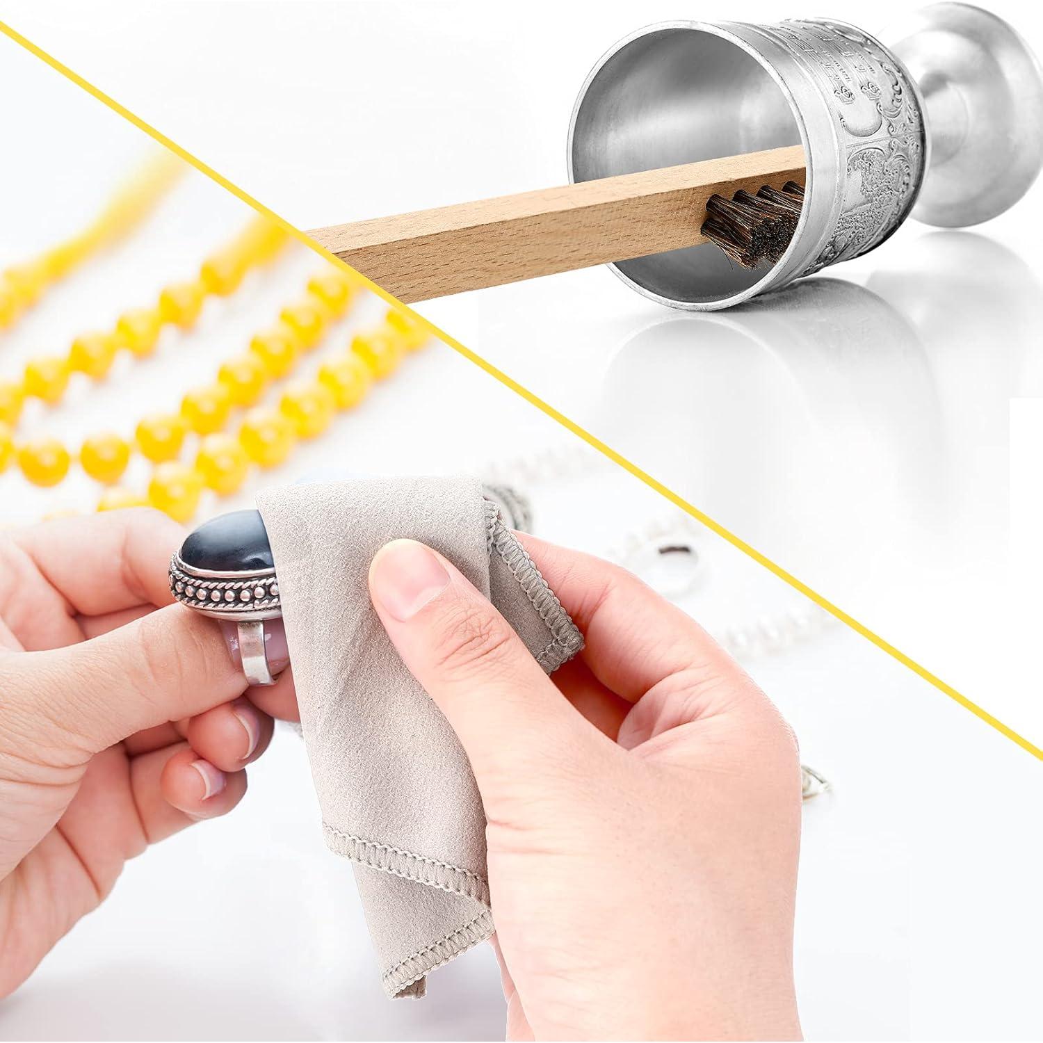 Juego de Pulido de Plata Patelai 4 Piezas con Cepillos y Paños