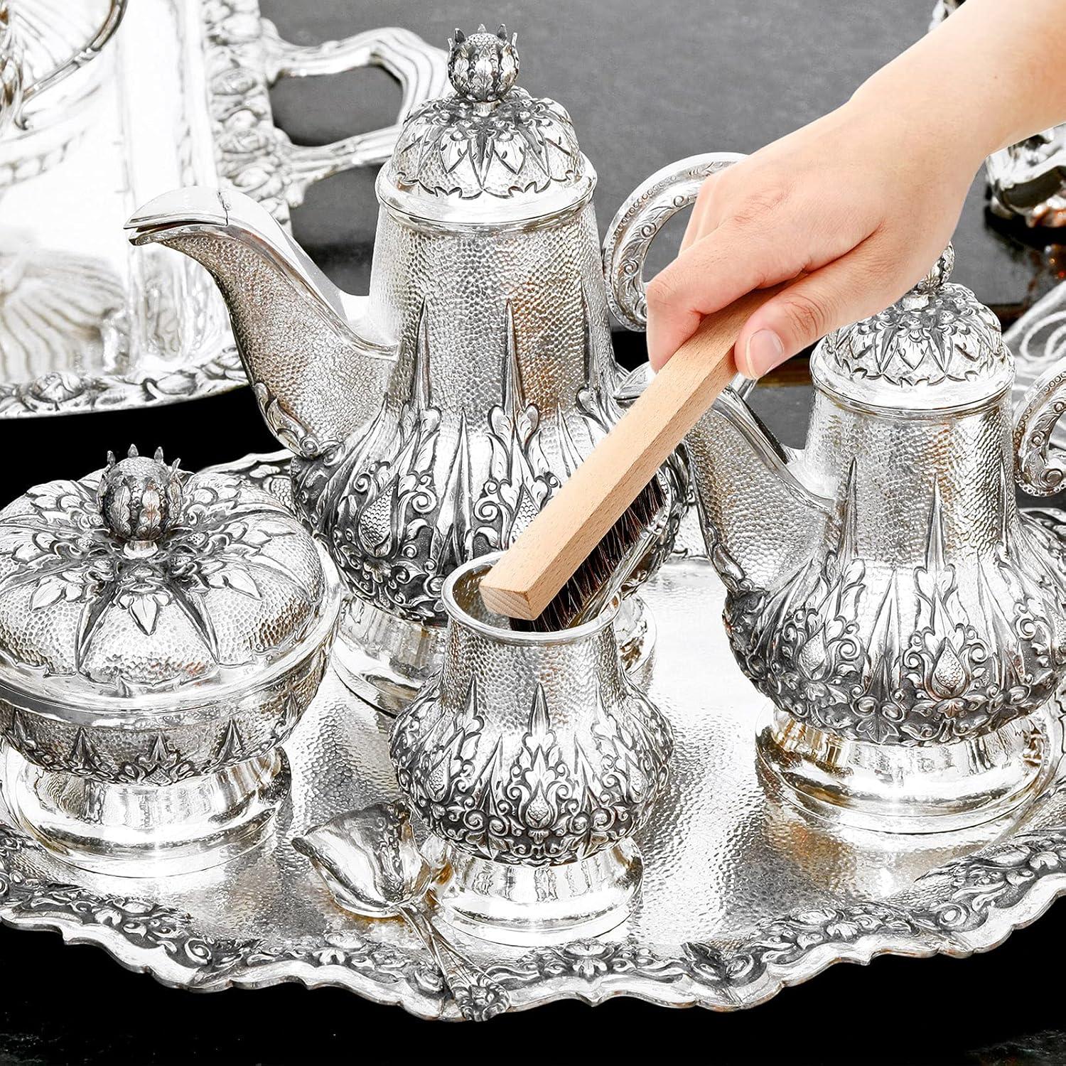 Juego de Pulido de Plata Patelai 4 Piezas con Cepillos y Paños